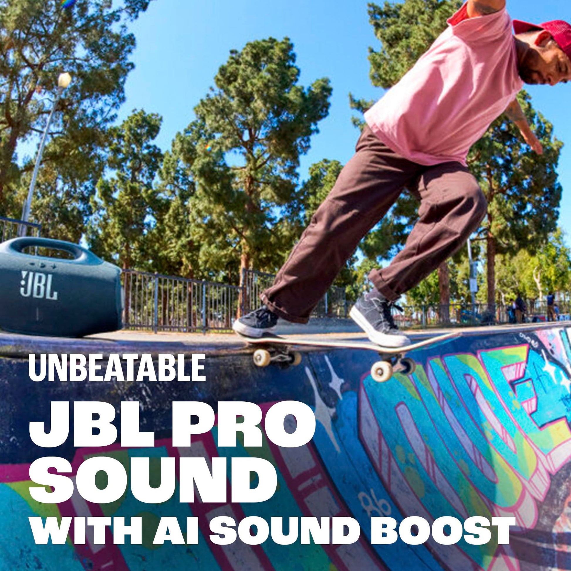 JBL Boombox 4 Bocina Portátil Bluetooth con Sonido Pro (AI Sound Boost), Resistente al Agua y Polvo IP68, hasta 34 Horas de reproducción, Auracast - Squad