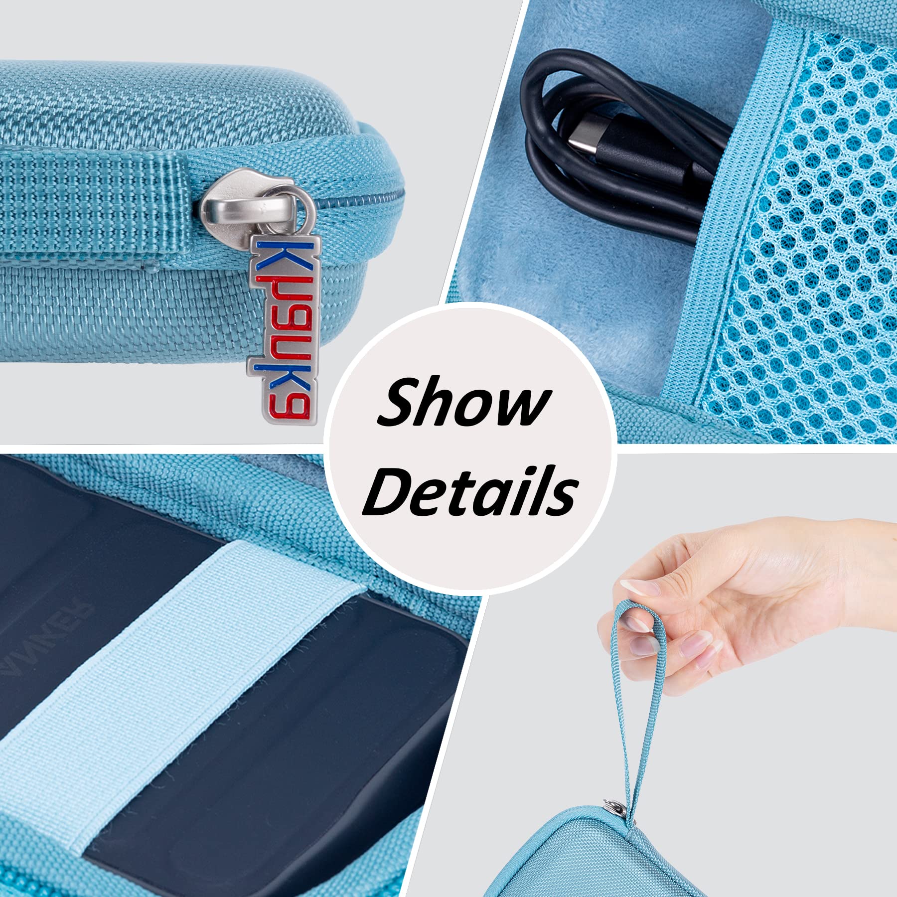 Funda Rígida de Viaje Khanka Azul para Batería Magnética Anker MagGo