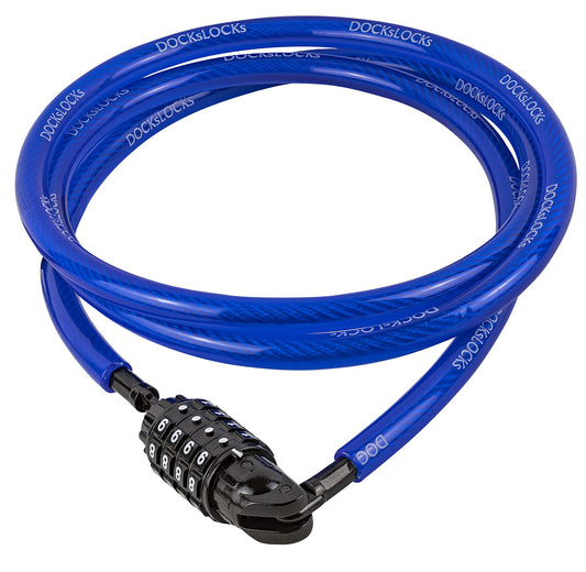 DocksLocks - Candado de cable de seguridad recto resistente a la intemperie (5 pies a 25 pies de longitud) con combinación reiniciable, protección antirrobo para kayak, bicicleta, paddleboard,