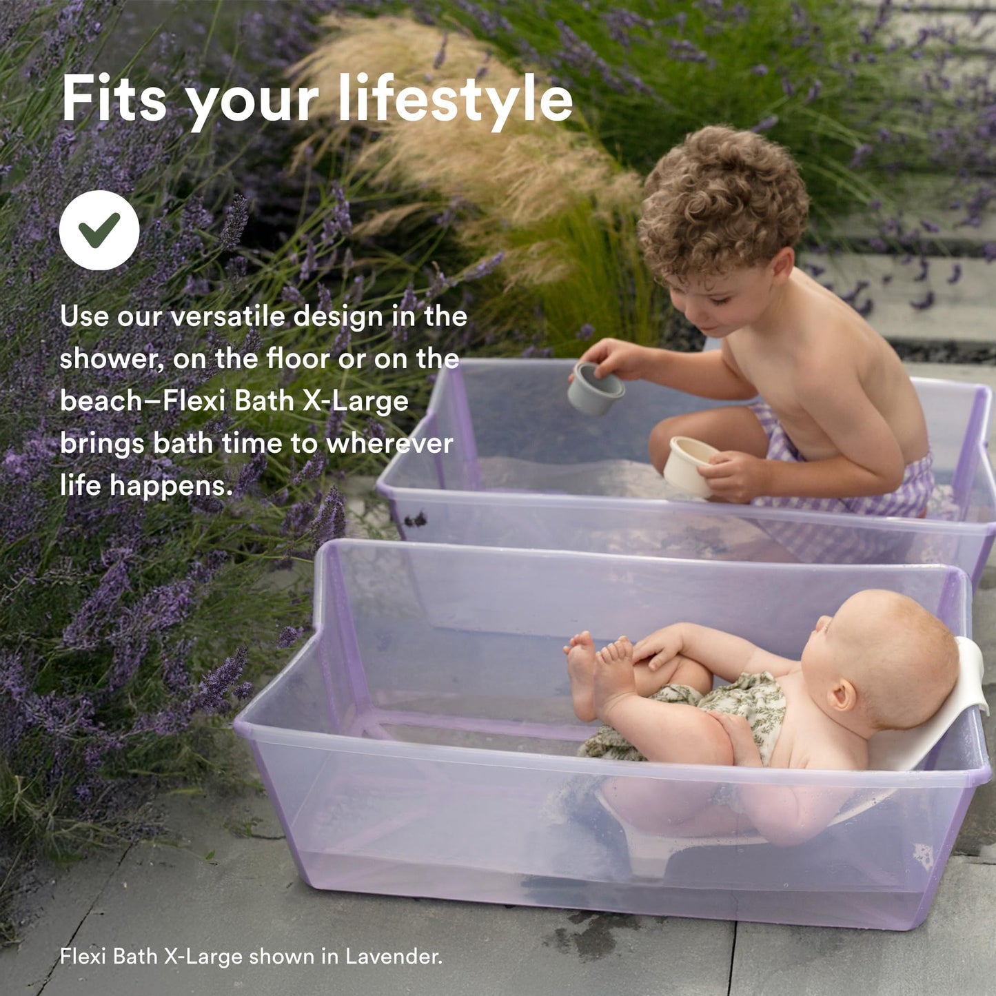 Paquete XL Tina de Baño Stokke Flexi Bath Blanco Ligera y Plegable para Bebés