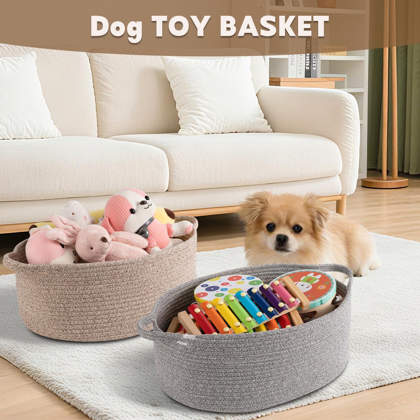 OIAHOMY Cesta de regalo grande con asa, cesta tejida de 17 x 12.6 x 7 pulgadas con bolsa de regalo, cinta, contenedores de almacenamiento de guardería vacía para llenar con toallas, bebé, organizador