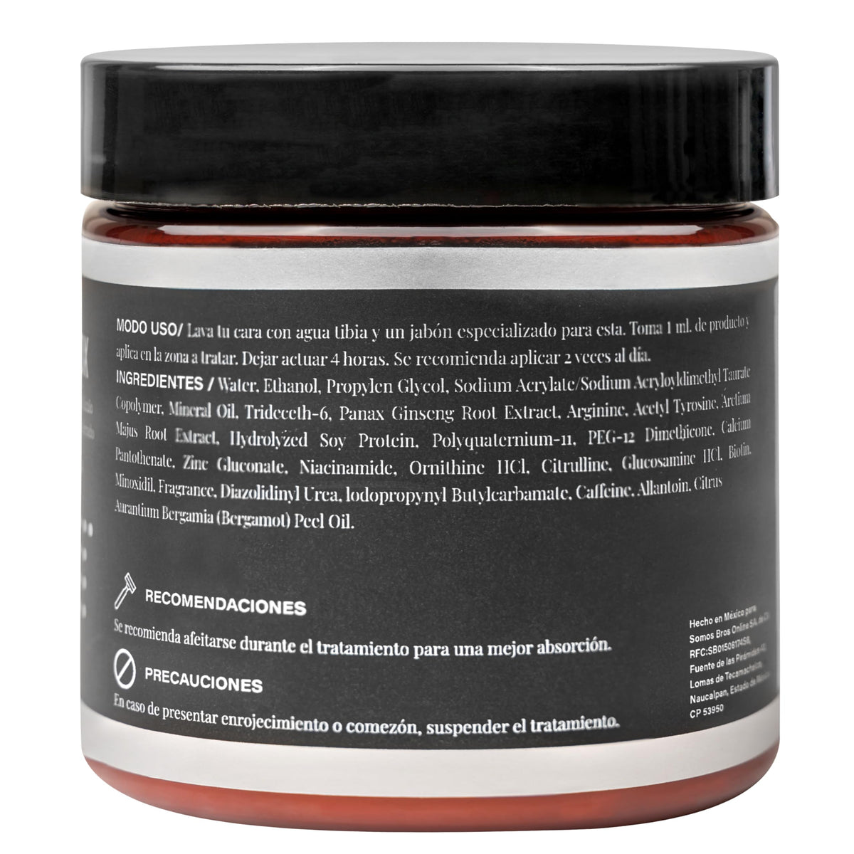 Bálsamo de Crecimiento de Barba Fearless Minox Proxidil Absorción Rápida para Hombre