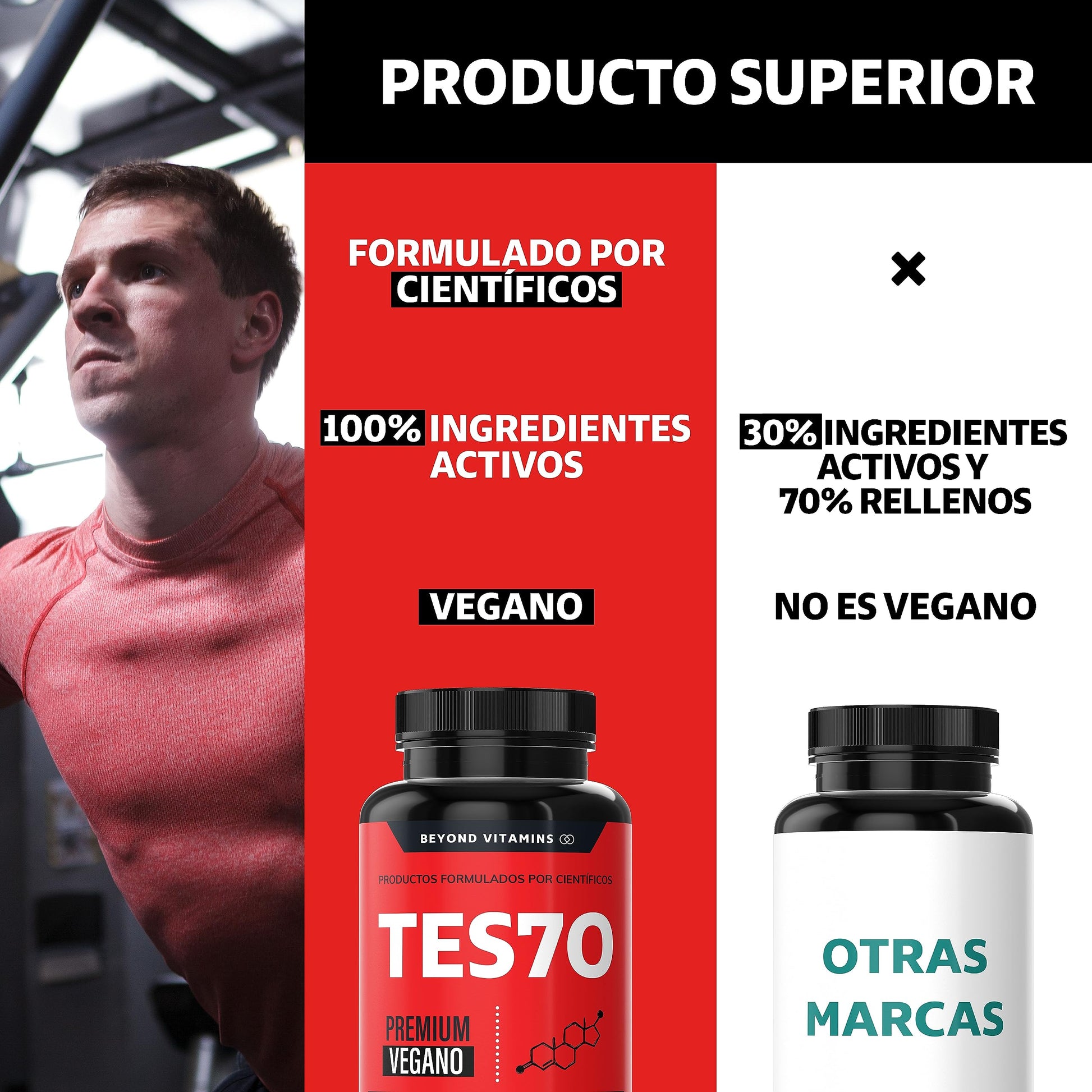 Suplemento Testo Hombres Maca Negra Fenogreco Ingredientes Naturales 180 Cápsulas para Hombre