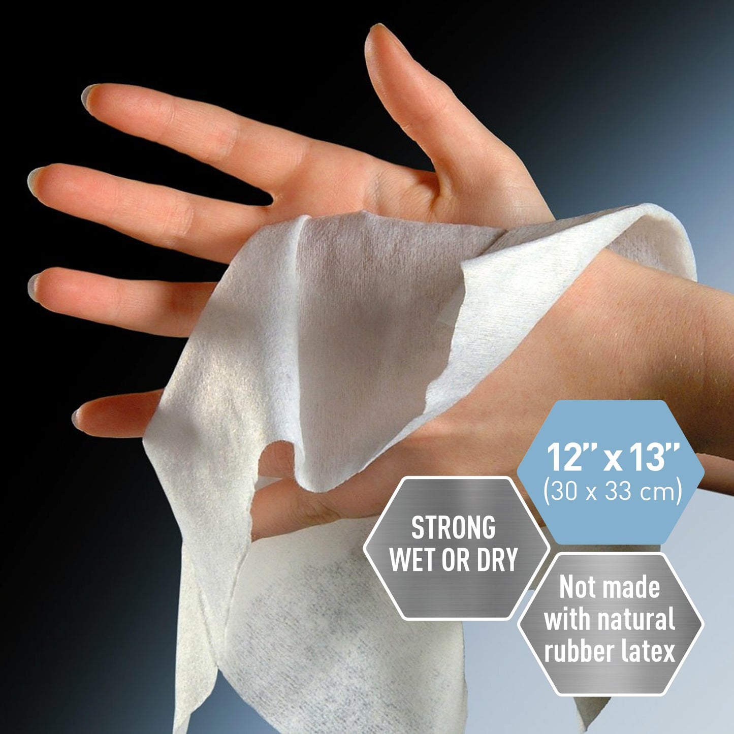 MED PRIDE - Toallas Spunlace de alta calidad, 90 unidades, 12 x 13 pulgadas, ultra suaves y duraderas, toallitas multiusos desechables, sin pelusas, sin látex, elásticas y absorbentes