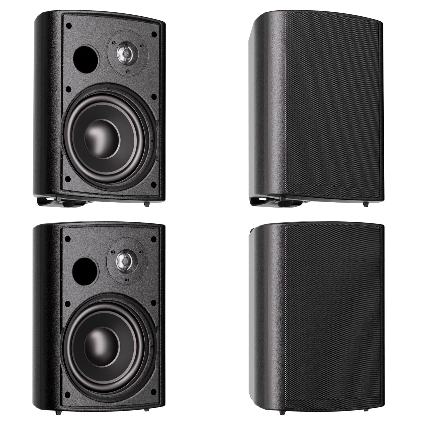 Herdio Bocinas para Exterior,6.5 Pulgadas 800W Altavoces para Exteriores, Resistente al Agua, Adecuado para el hogar, Patio, Terraza,Patio Trasero(4 Altavoces,Negros)