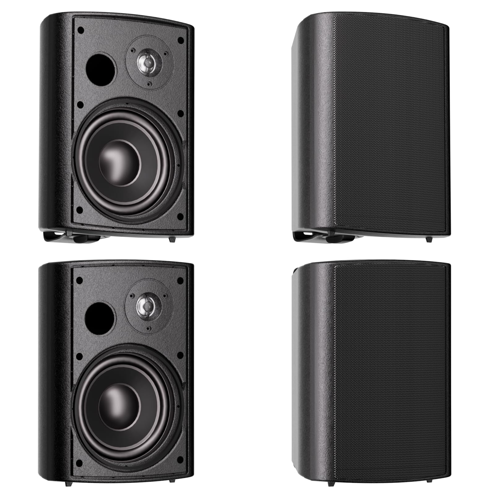 Herdio Bocinas para Exterior,6.5 Pulgadas 800W Altavoces para Exteriores, Resistente al Agua, Adecuado para el hogar, Patio, Terraza,Patio Trasero(4 Altavoces,Negros)