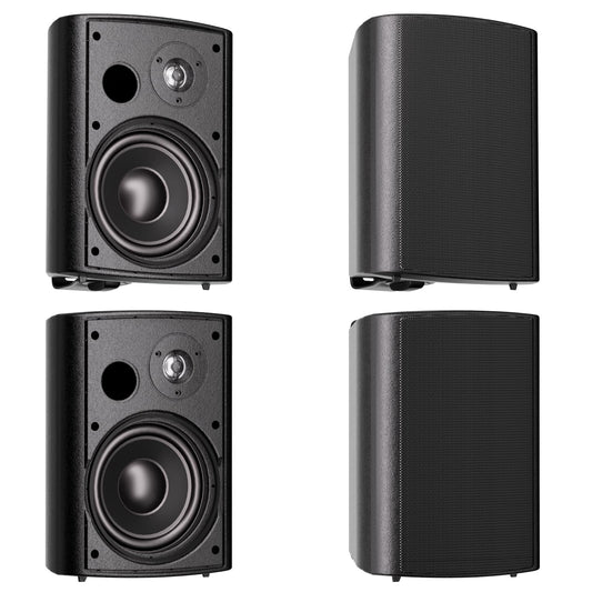 Herdio Bocinas para Exterior,6.5 Pulgadas 800W Altavoces para Exteriores, Resistente al Agua, Adecuado para el hogar, Patio, Terraza,Patio Trasero(4 Altavoces,Negros)