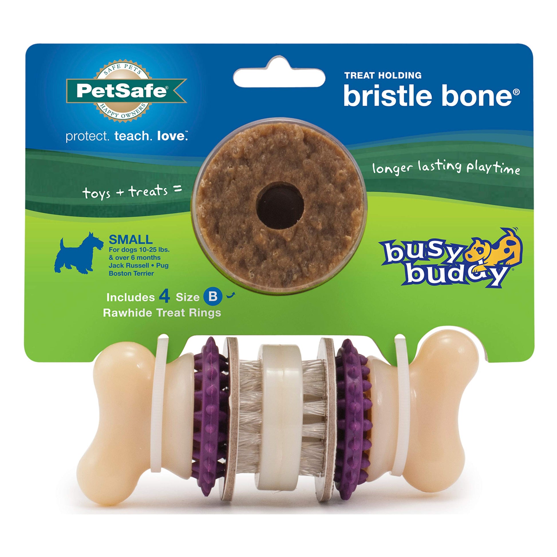 PetSafe Busy Buddy Bristle Bone Juguete para Perro, pequeño (S)
