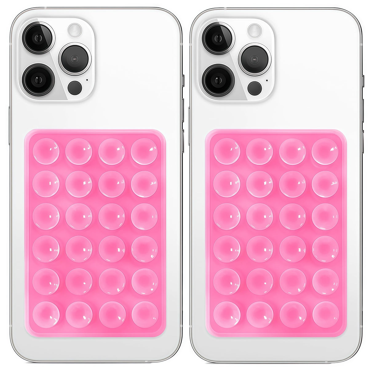 Juego de Fundas de Silicona Anteel Rosa con Agarre Antideslizante y Soporte de Ventosa Fuerte