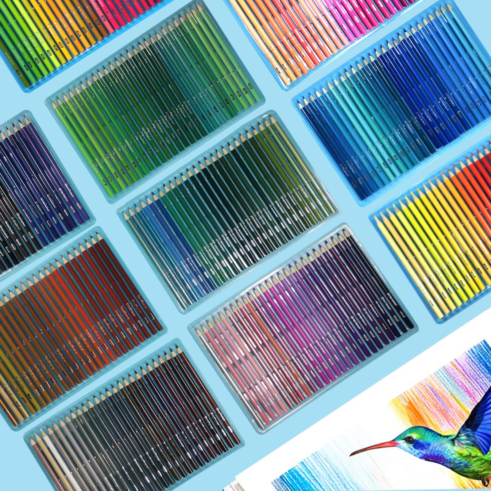 Lápices de Colores, Juego Profesional de 260 Colores, Núcleos a Base de Cera Suave Numerados, Para Dibujar, Dibujar, Sombrear y Colorear