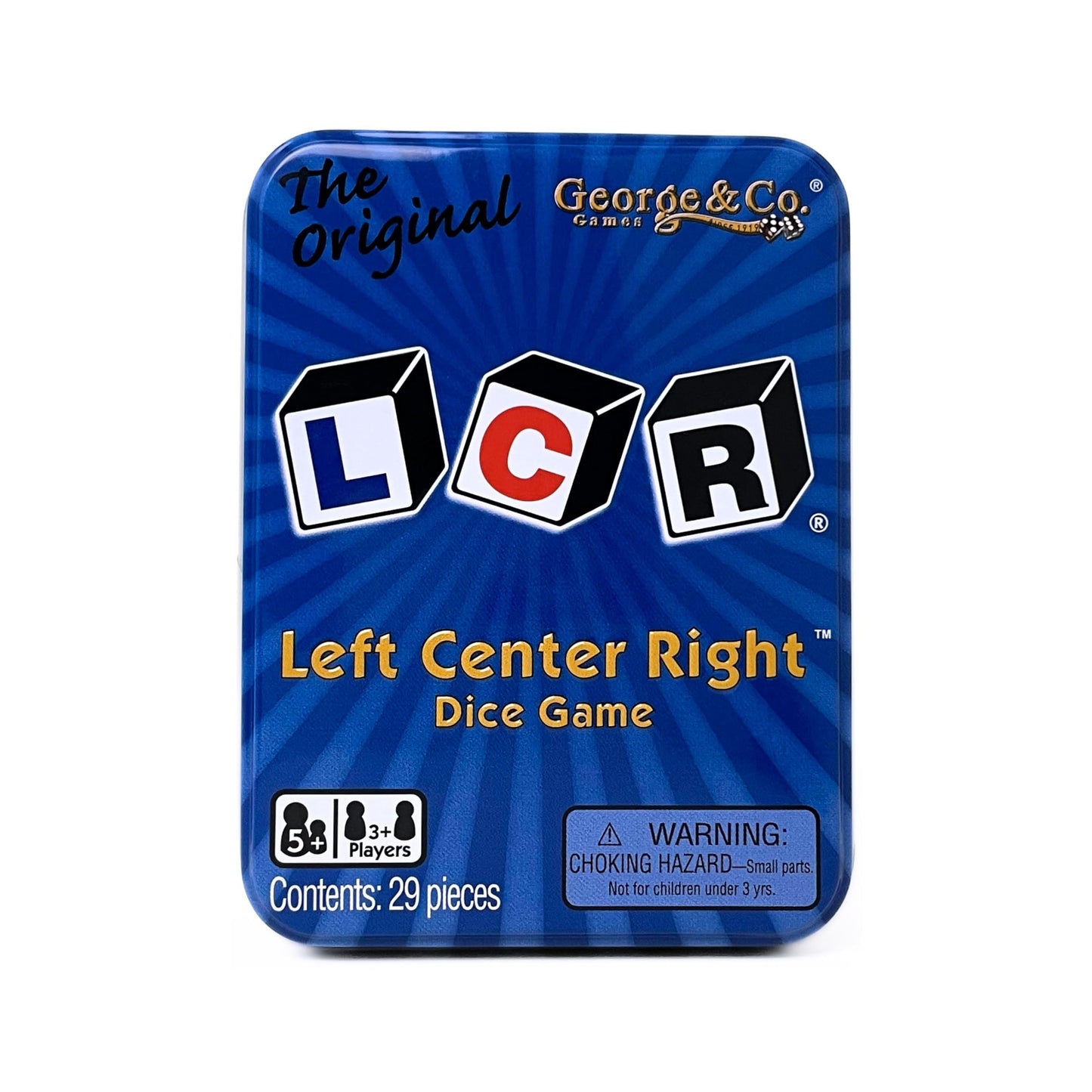 George & Company LLC LCR® Left Center Right™ Juego de Dados - Lata Azul