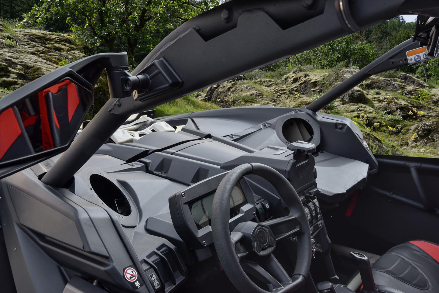 SAUTVS - Soporte de altavoz frontal para salpicadero Can Am X3, paneles frontales de 6.5 pulgadas para sistema estéreo Can-Am Maverick X3 / X3 Max 2017-2025 Accesorios