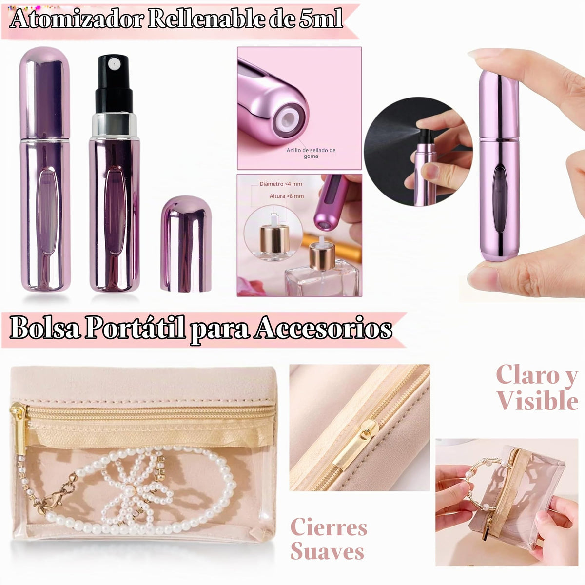 Kit de Viaje Bianca Luxe 45 Artículos Esenciales para Mujer