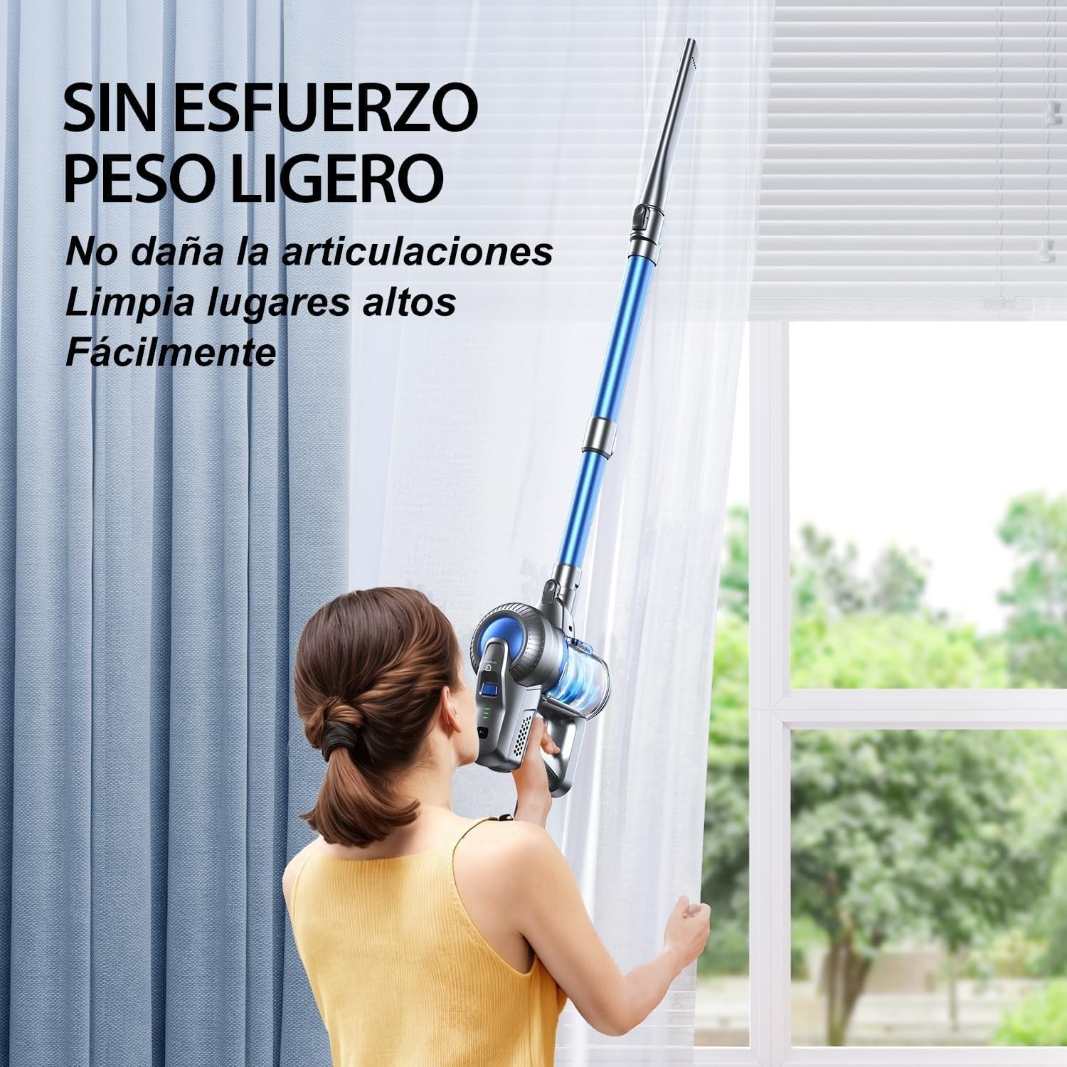 Greenote aspiradora inalambrica, 22000 Pa aspiradora de Mano 4 en 1, 200 W aspiradoras potentes con LED, Vacuum Cleaner de función de autoportante, Cepillo para Suelos Duros/pelos de Mascotas