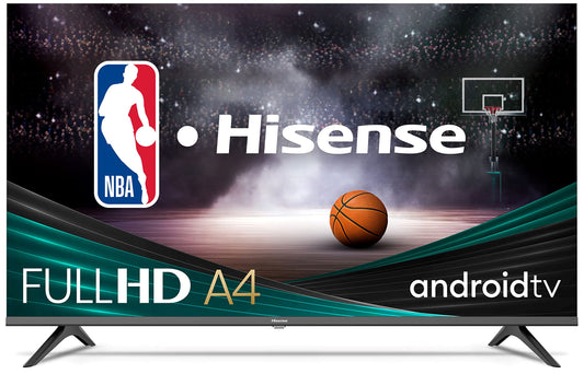 Hisense Serie A4 32 Pulgadas FHD 1080p Smart TV Android con DTS Virtual X, Modos de Juego y Deportes, Chromecast Integrado, compatibilidad con Alexa (32A4FH, Modelo 2022), Negro