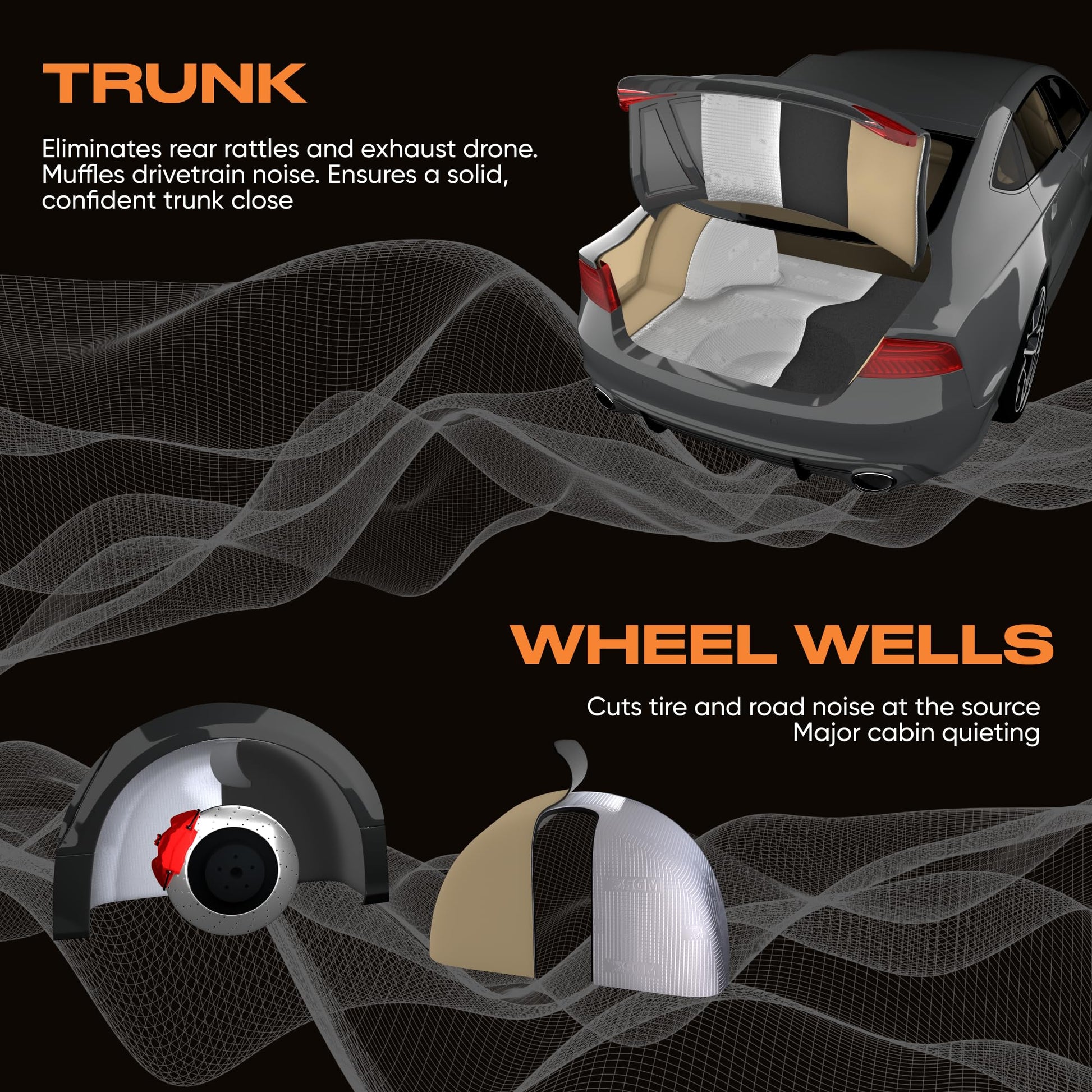 Tapete Amortiguador de Sonido SGM Plata Autoadhesivo para Automóviles