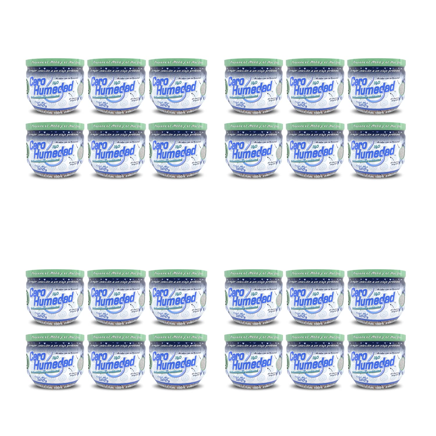 Cero Humedad | 24 Deshumidificadores ambientales de 200 Gr c/u | Elimina los malos olores | Absorbe la humedad | Combate la formación de moho | Crea un ambiente más saludable