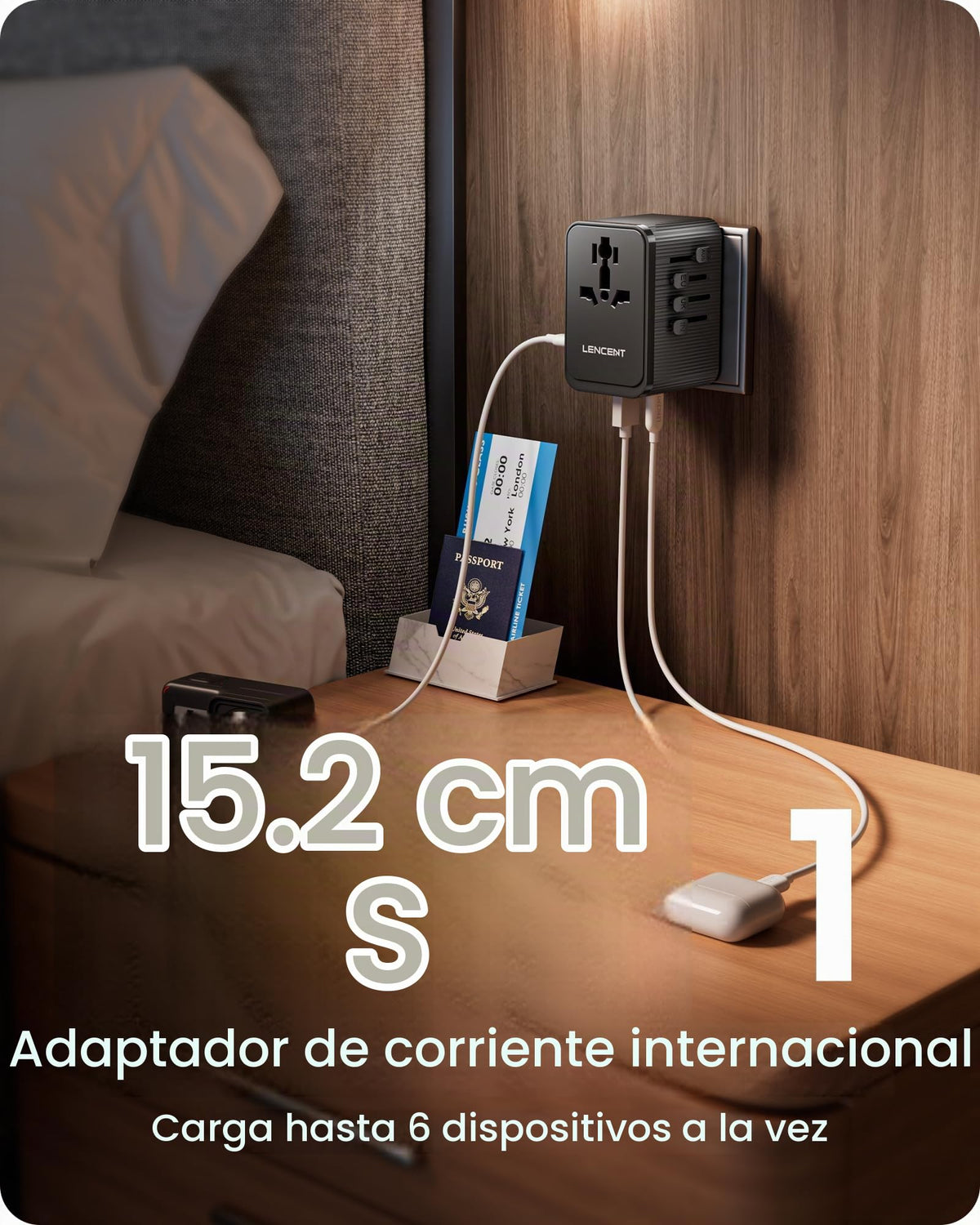 Kit de Adaptador Universal de Viaje LENCENT 45W Internacional