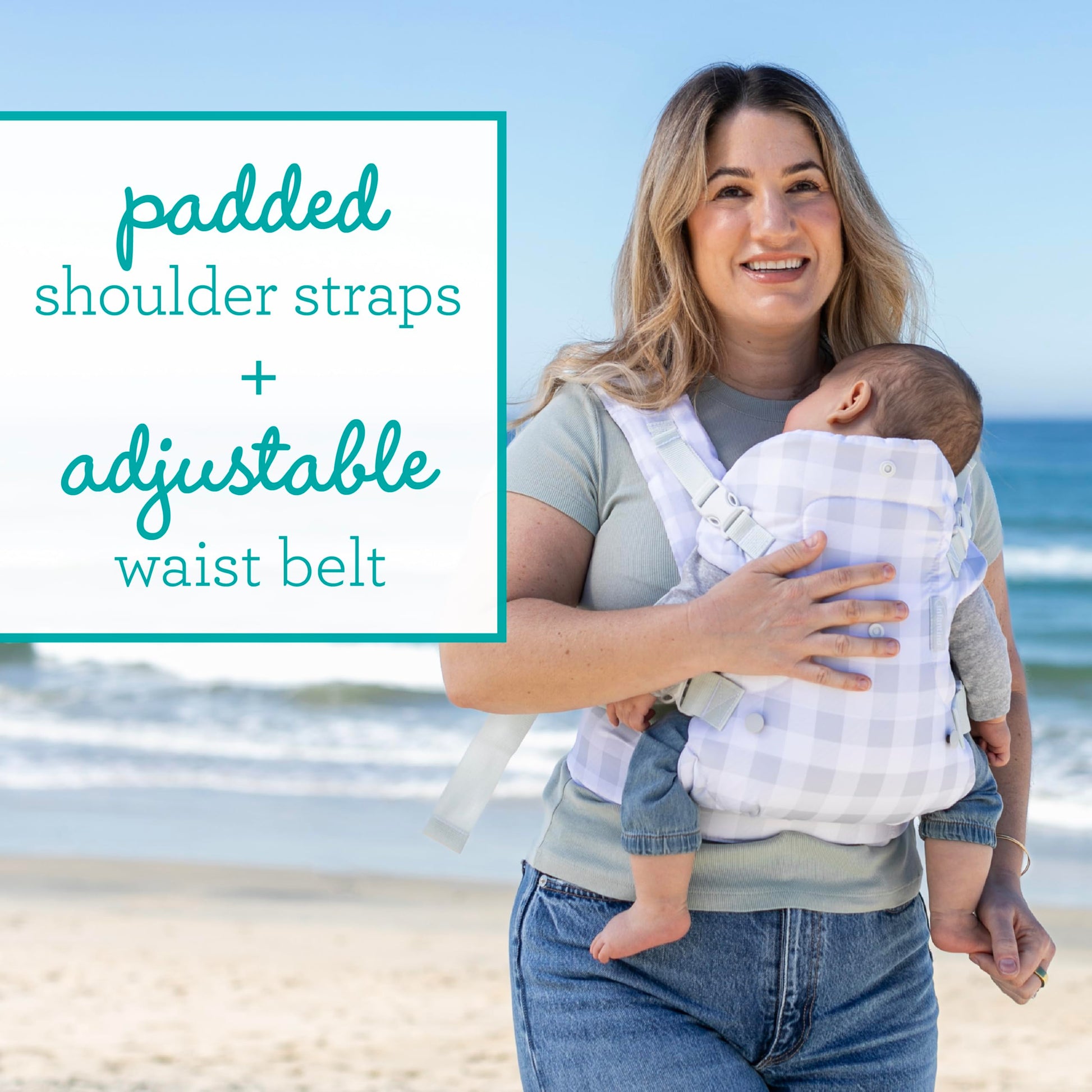 Infantino Flip Advanced Portabebés 4 en 1 – Ergonómico, Convertible, frontal y frontal hacia afuera Portabebés delantero y trasero para recién nacidos a niños pequeños 8-35 libras, a cuadros