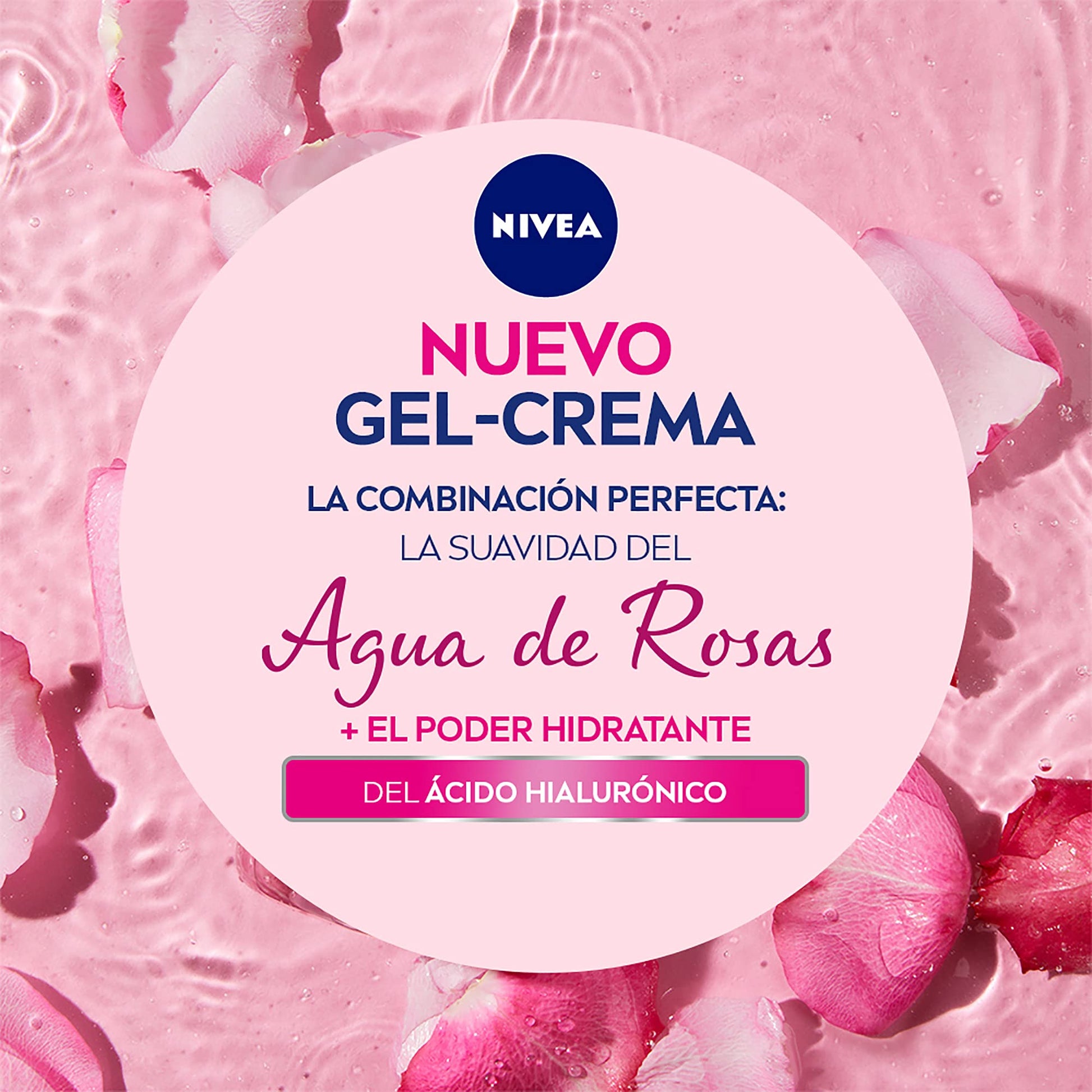 NIVEA Gel Facial Refrescante Cuidado Facial (200 ml) con ácido hialurónico, 24 horas de humectación para un piel fresca, suave y luminosa + Gel Crema Hidratante Facial Agua De Rosas (50 ml)