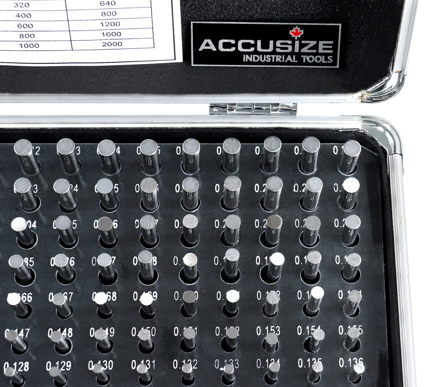 Juego de Calibradores de Pines Accusize Industrial Tools Plata de Precisión 190 Piezas