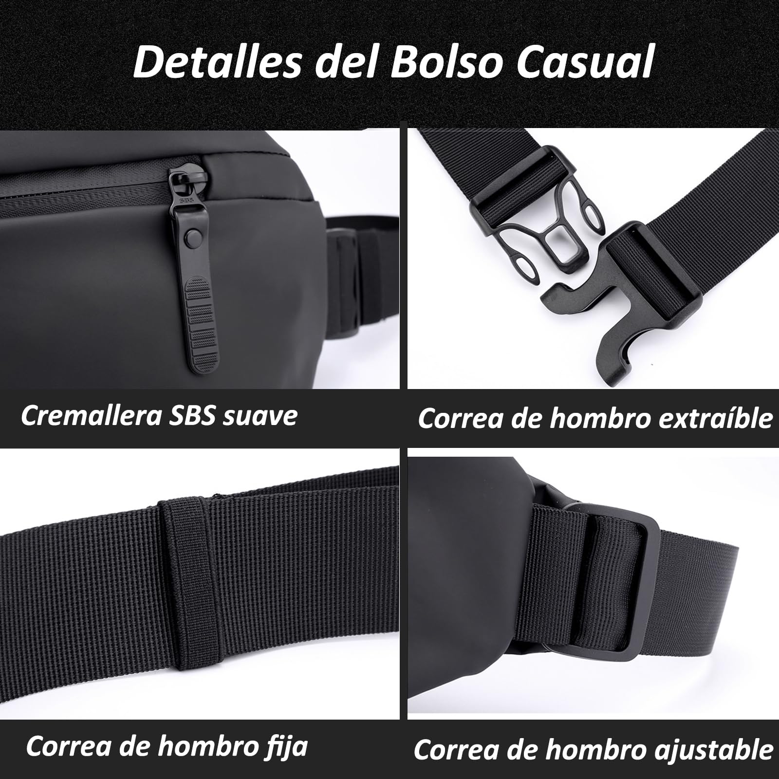 Cangurera para Hombre y Mujer, Cangurera Informal de Moda Deportiva para Viaje Correr Gimnasio, Riñonera de Gran Capacidad y Taza Independiente, Impermeable y Multifuncional