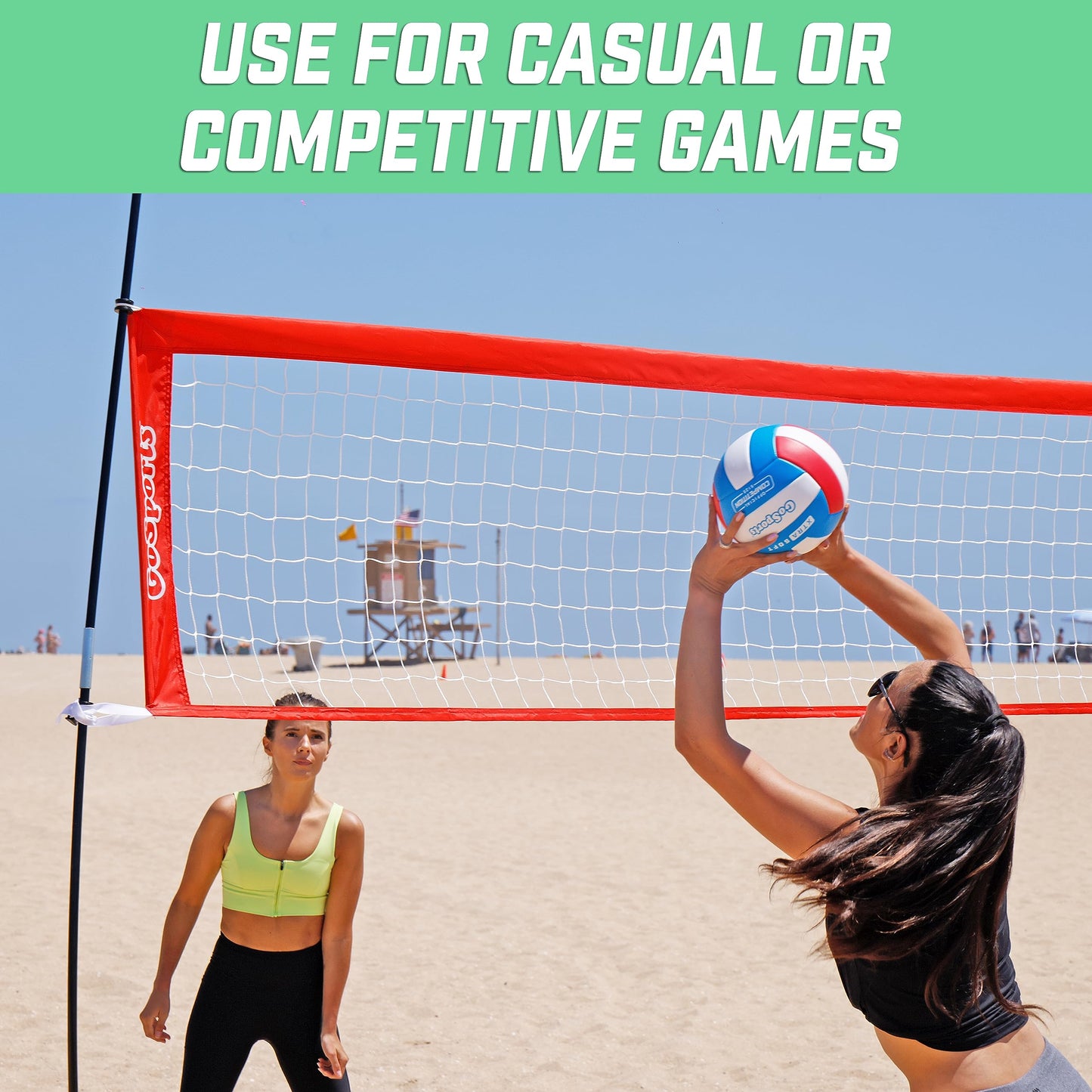 GoSports - Voleibol recreativo Suave al Tacto, tamaño regulatorio para Jugar en Interiores o Exteriores, Incluye Bomba de Bola, Elige Entre un Solo o 6 Unidades