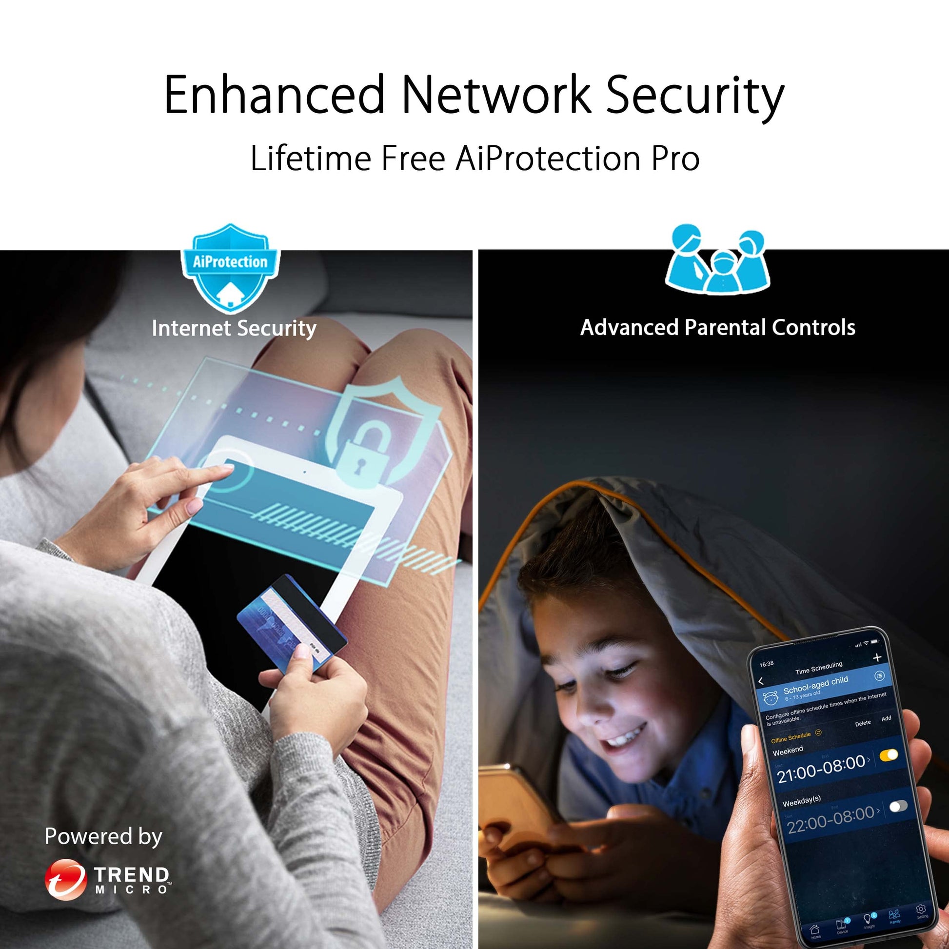 Asus RT-AX5400 VPN WiFi 6 (802.11ax) Enrutador Extensible, Banda Doble, VPN Incorporado, Seguridad de Red AiProtection Pro, Control Parental, protección instantánea, Compatible con AiMesh