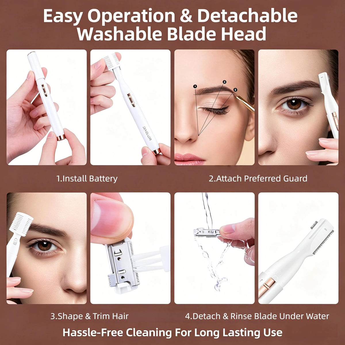 Recortadora de cejas facial para mujeres y mujeres