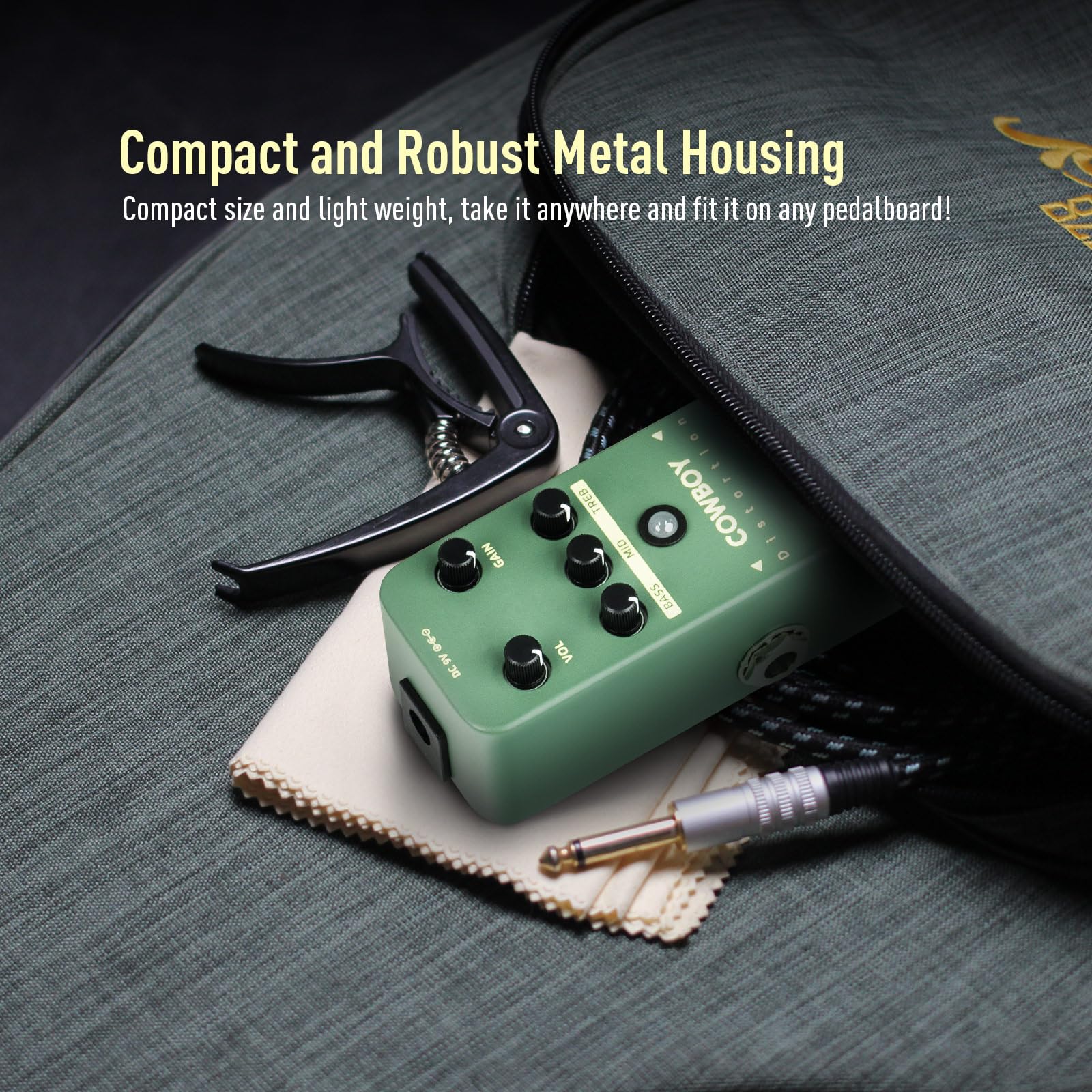 Pedal de Guitarra Distorsión SONICAKE Distorsión de Vaquero Mini de Alta Ganancia