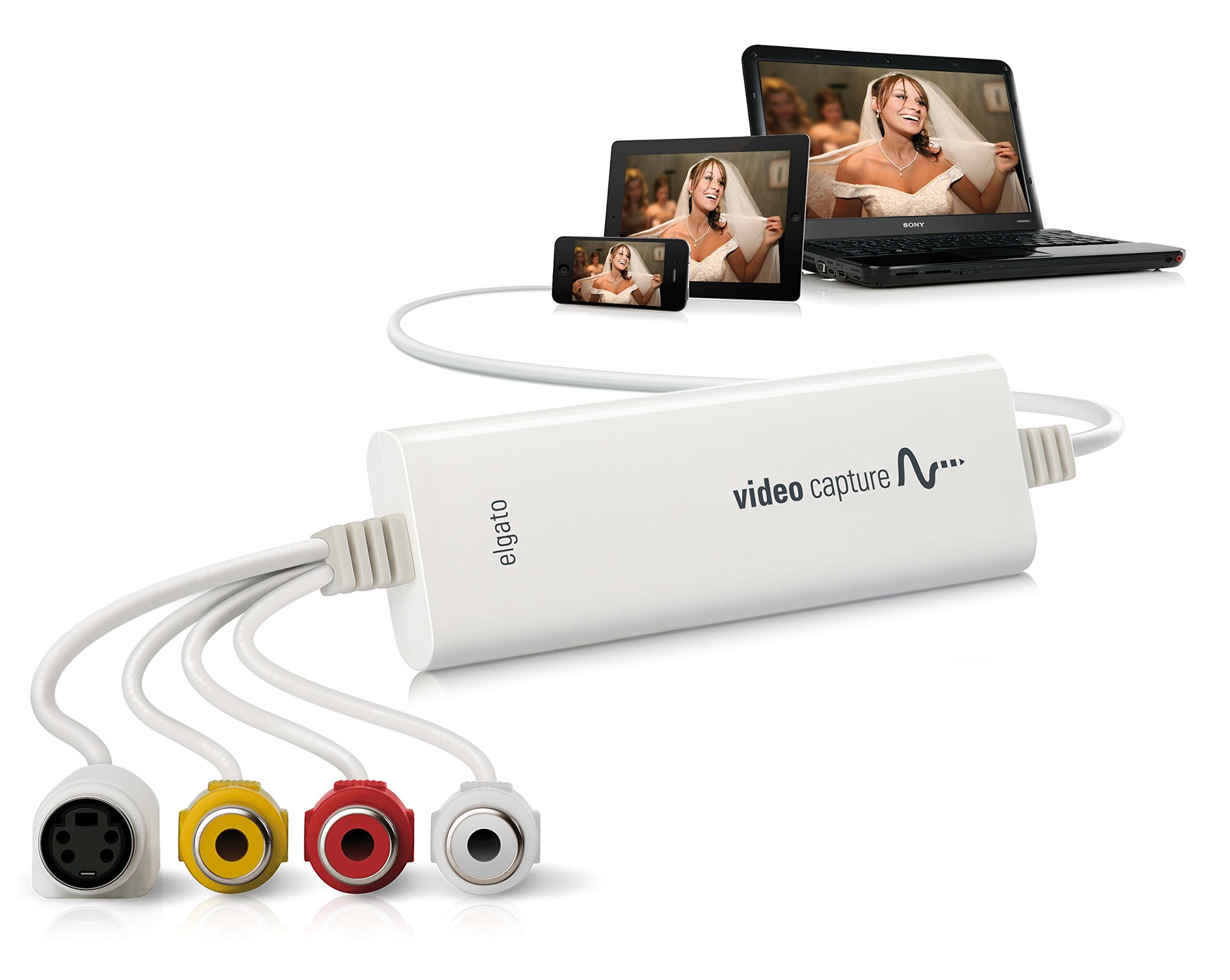 Elgato Video Capture - Capturadora digitalizadora de Video para Mac, PC y iPad (USB 2.0), Blanco