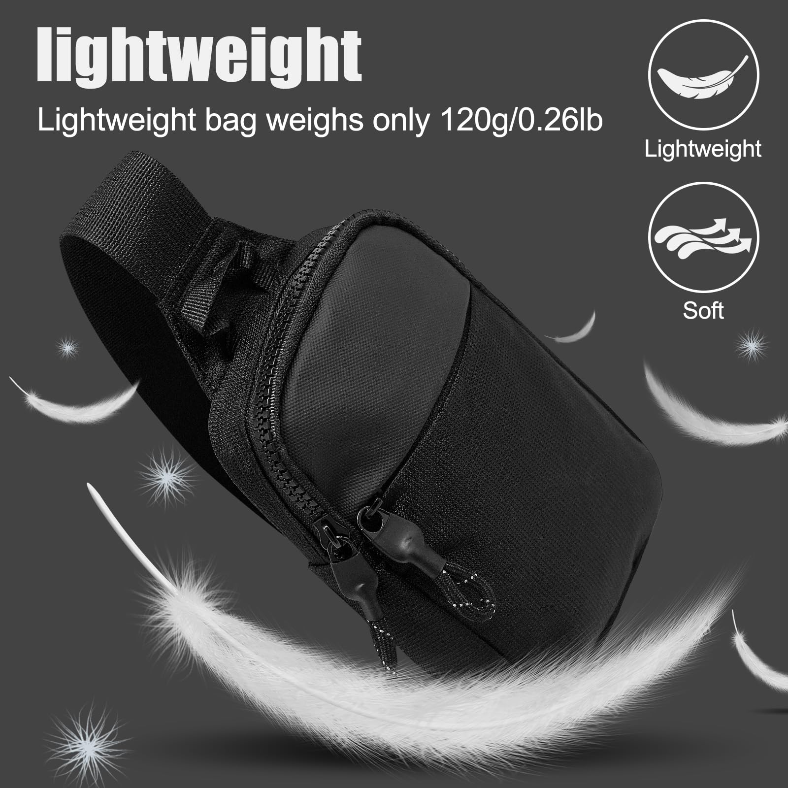 LKEX - Mini bolso bandolera para hombre, pequeño, para mujer, riñoneras, casual, personal, mochila, para el pecho del teléfono, Negro-mini(largo x ancho x alto = 13 x 3 x 19 cm), Pequeño, Mochilas