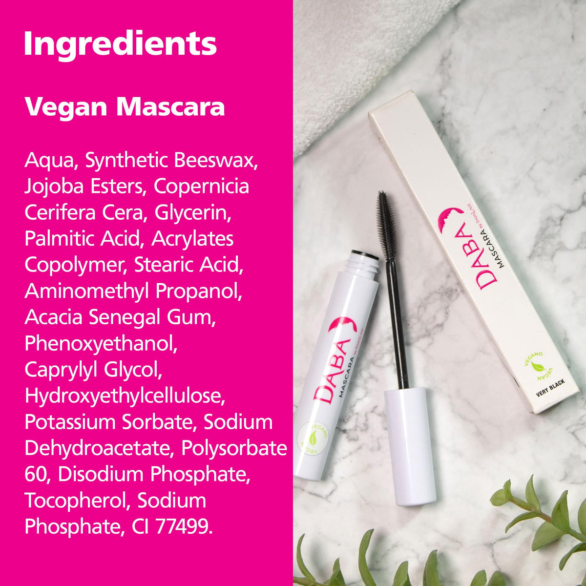 DABALASH Daba Duo – Waterproof Mascara & Gentle Vegan Mascara – Length & Volume for Lashes – Very Black – 0.45 oz & 0.3 oz