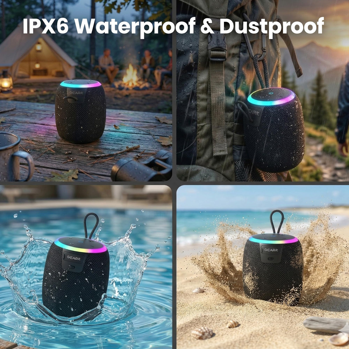 Altavoz Bluetooth Portátil GEARit Impermeable Pequeño Inalámbrico Mini