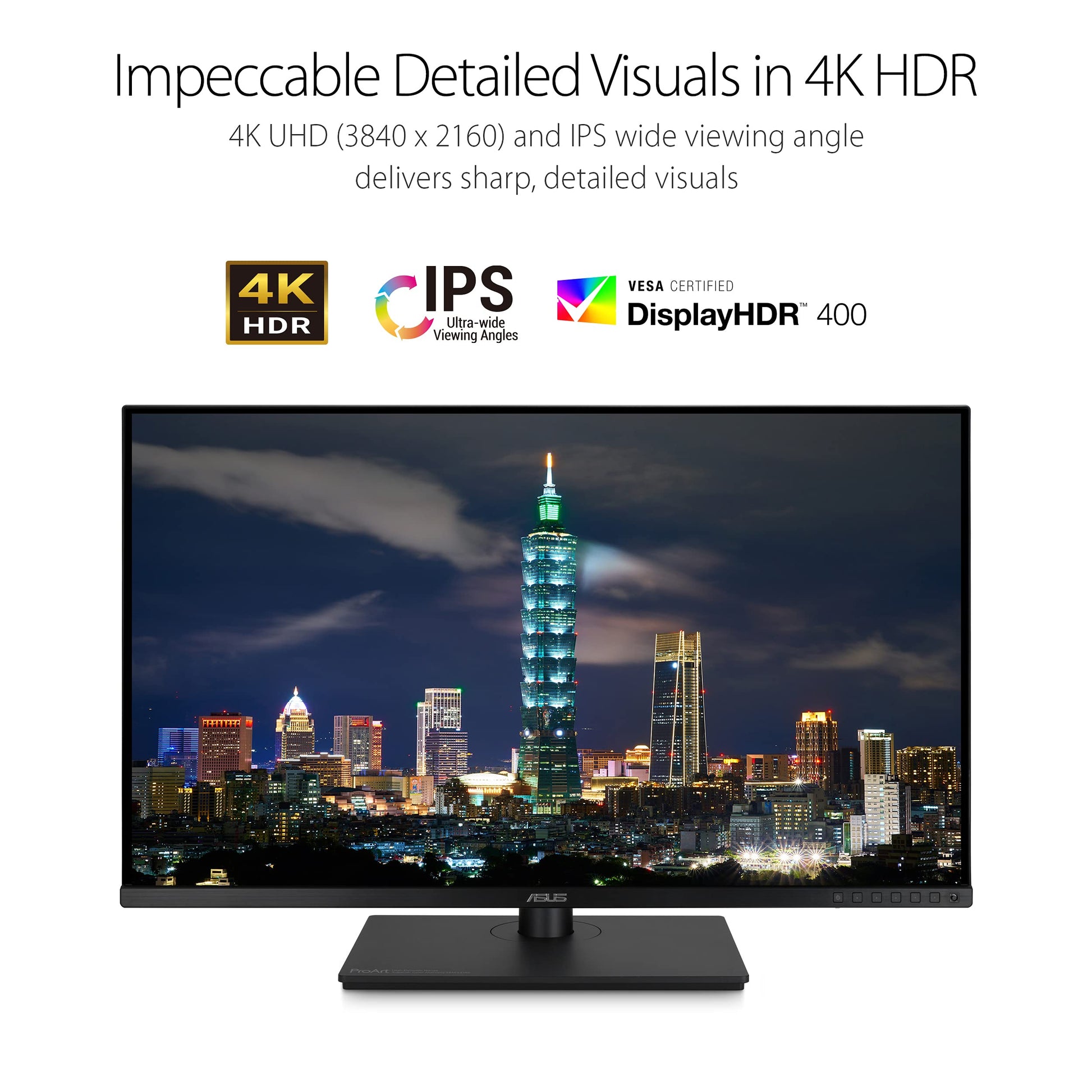 Monitor profesional 32 pulgadas Asus ProArt PA329CV, IPS, 4K UHD (3840 x 2160), 100% sRGB, 100% Rec.709, precisión de color ΔE <2, verificado por Calman, USB-C, HDR-400
