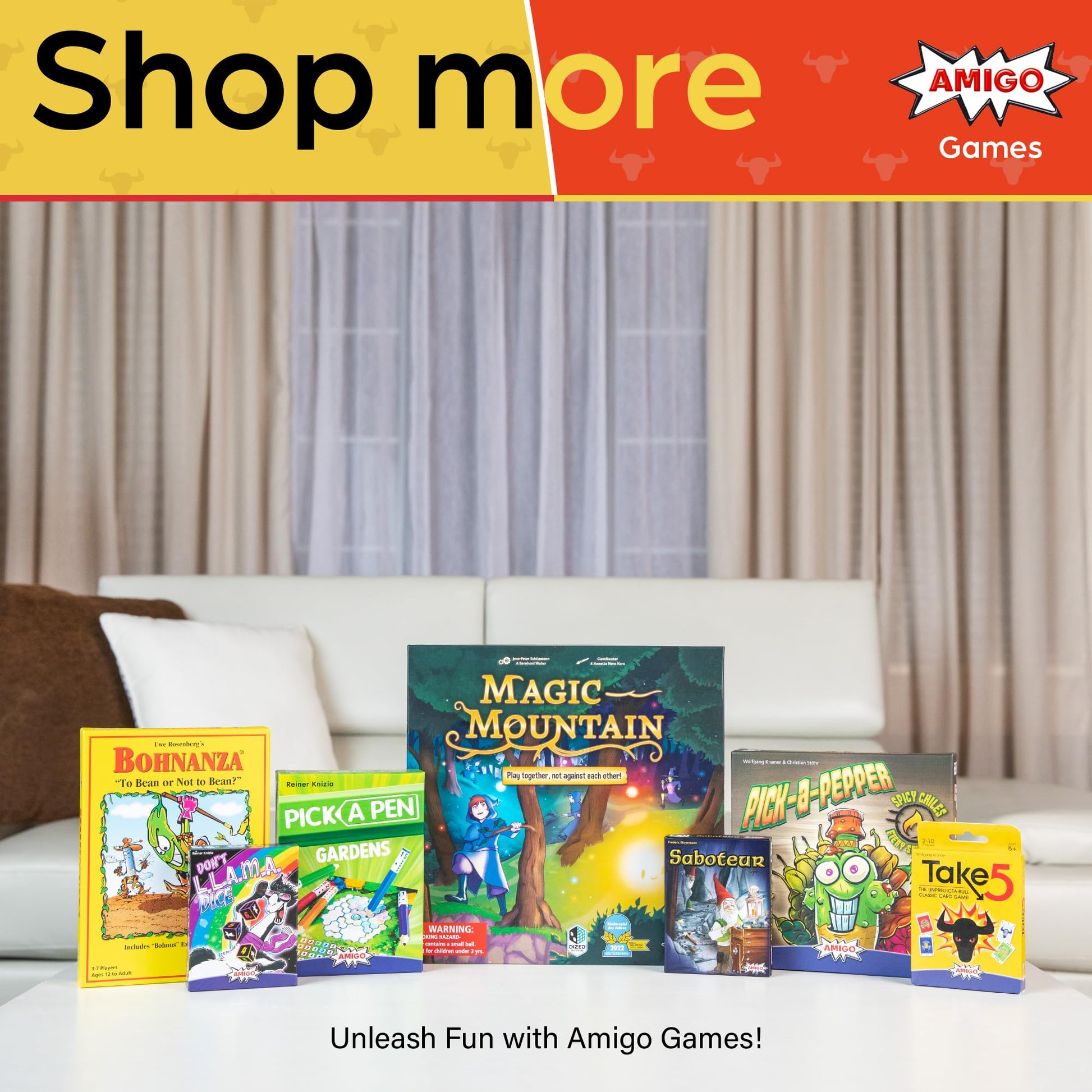 AMIGO Games Take 5 & Take a Number – Two Complete Games in One – Take 5 is The Classic 6 Nimmt & Take a Number también se Conoce como X Nimmt. - Juegos de Cartas clásicos para niños y Adultos de 8