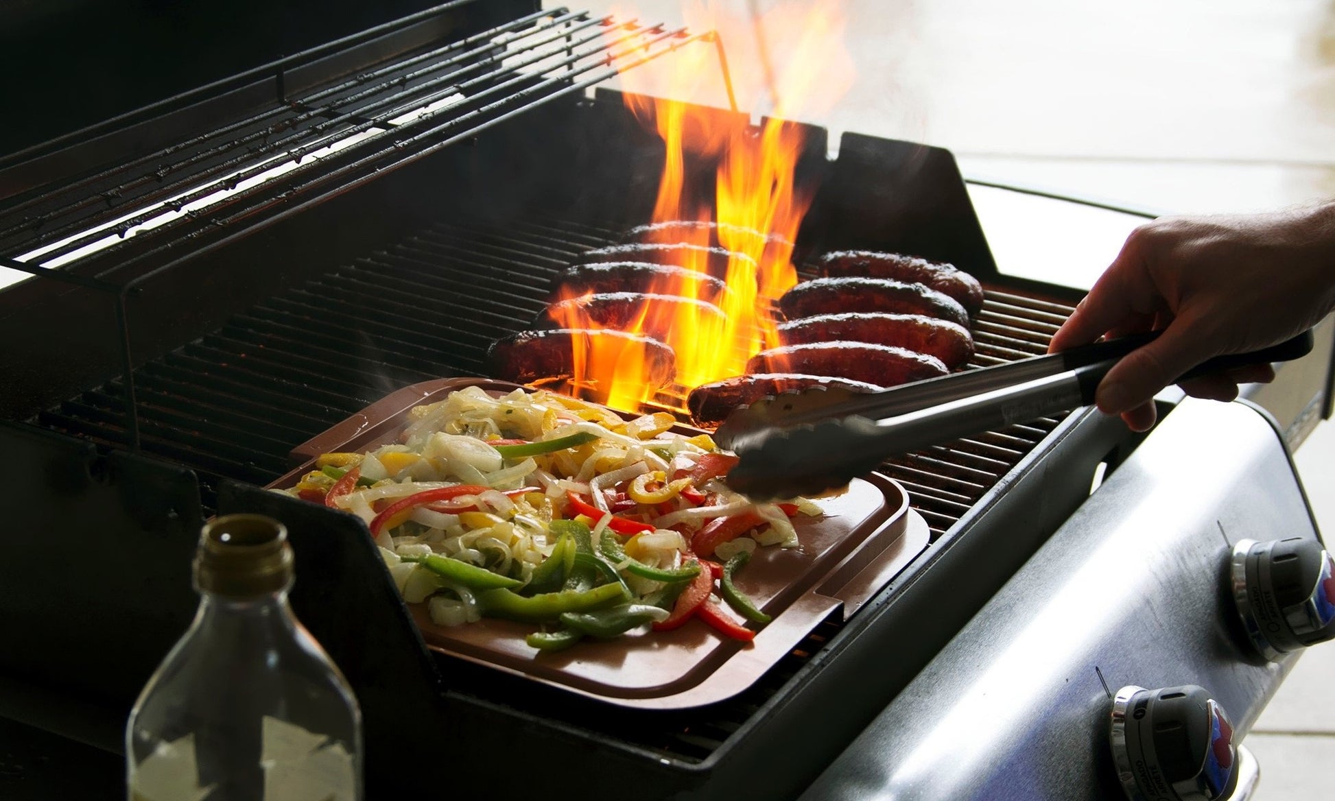 Gotham Steel Esta clásica sartén antiadherente para parrilla doble, reversible café con revestimiento Ti-Cerama, perfecta para barbacoas y más, como se ve en la televisión, lARGE