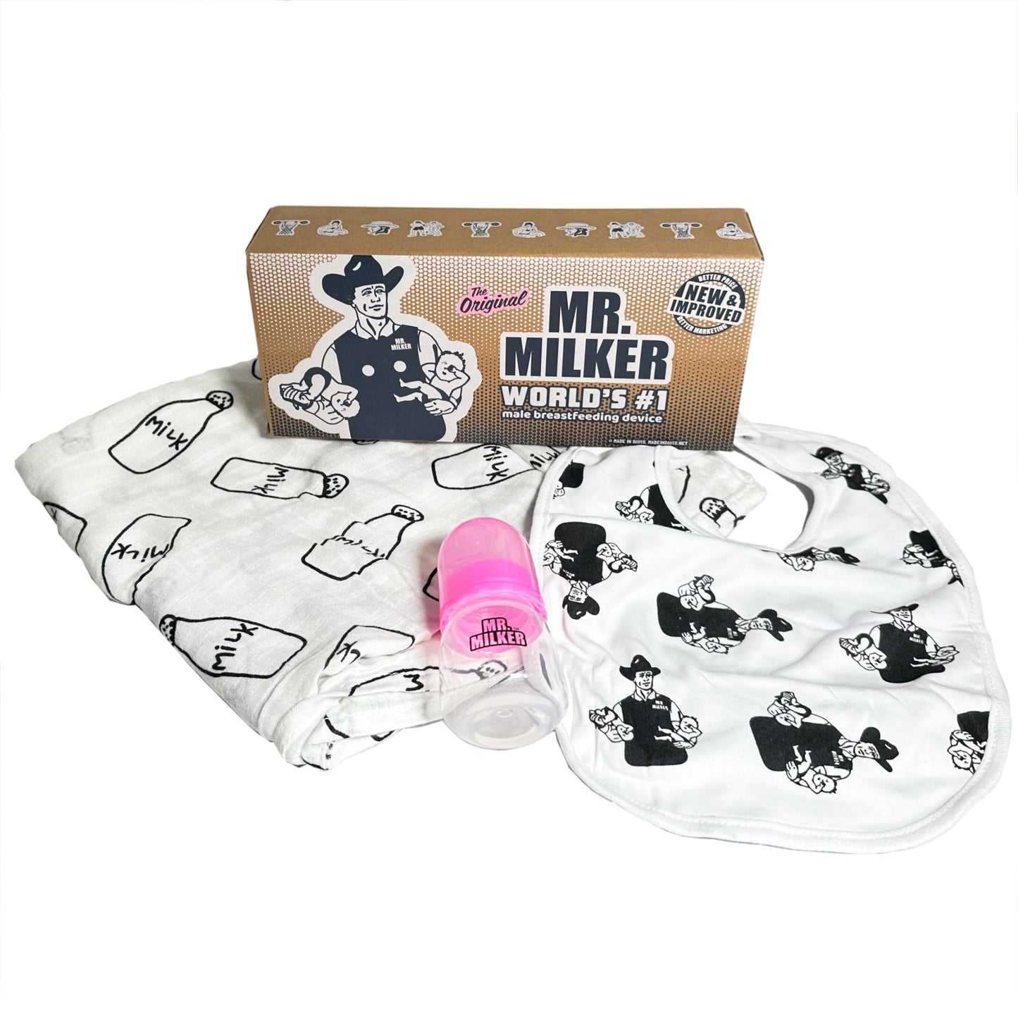 Mr. Milker - Now Men Can Breastfeed. Baby Shower Gag - Regalo divertido para el día del padre (Sr. Milker Newborn Essentials)