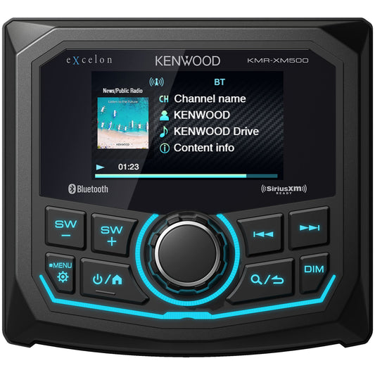 Receptor de Medios Digitales Kenwood eXcelon Marine Blanco Resistente a la Corrosión y Bluetooth para Barco