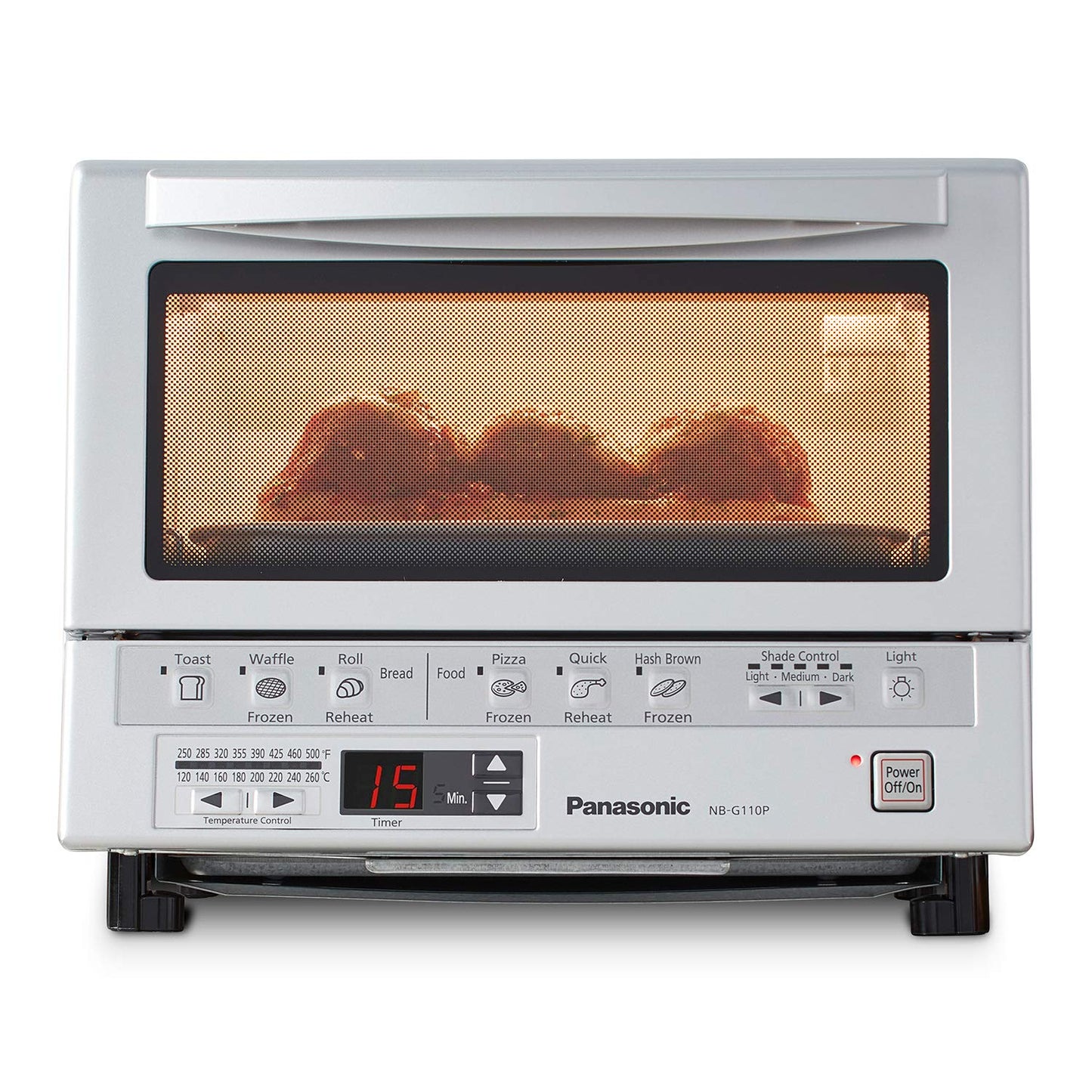 Horno Tostador Panasonic FlashXpress Plateado con Doble Calefacción por Infrarrojos y 6 Opciones de Cocción Automática