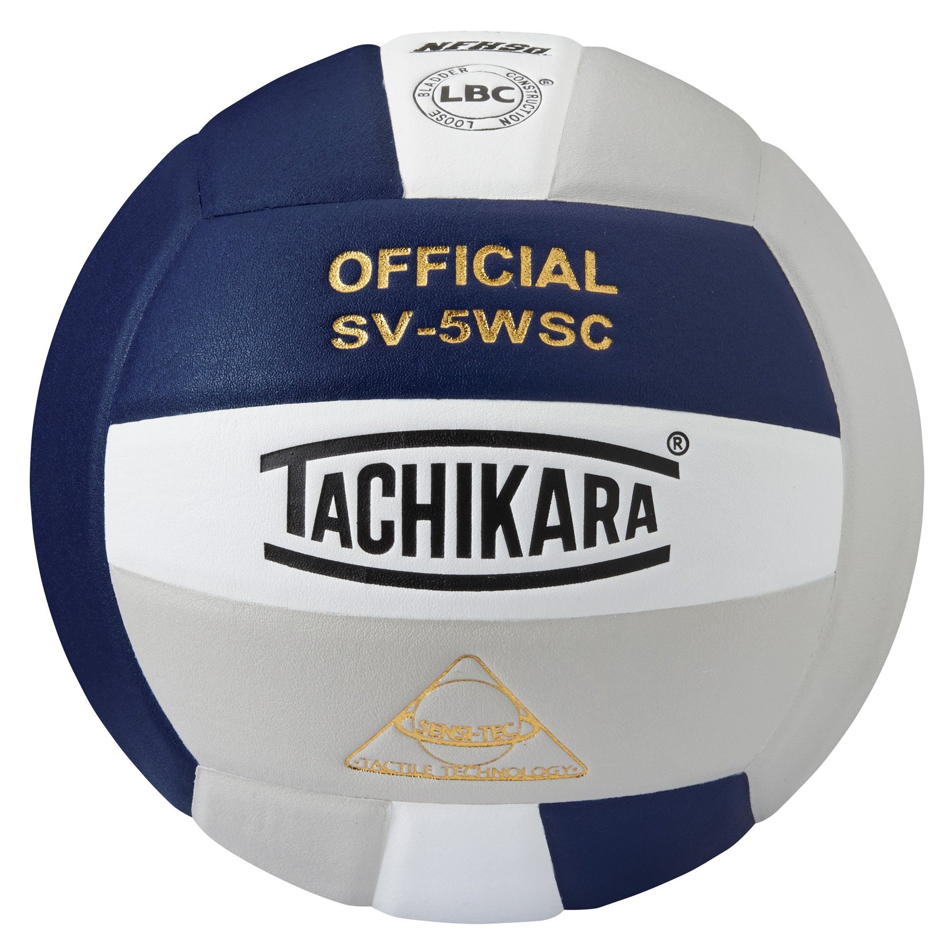 Balón de Voleibol Tachikara Azul Marino Blanco Plateado Compuesto Oficial de Alto Rendimiento