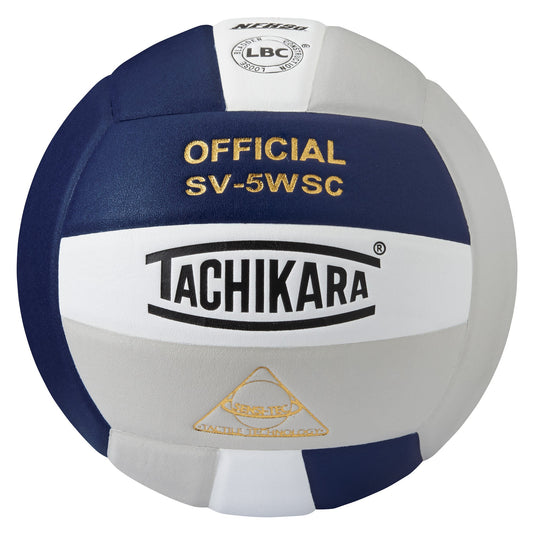 Balón de Voleibol Tachikara Azul Marino Blanco Plateado Compuesto Oficial de Alto Rendimiento