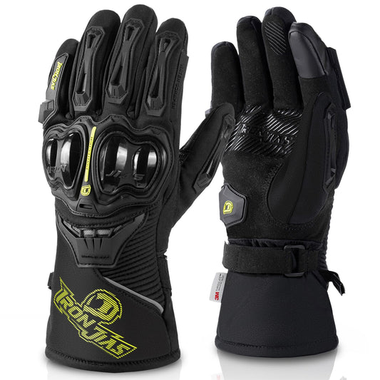 Iron JIA'S Guantes de Motos Invierno cálido Impermeable Cubierta Guantes de protección a Prueba de Viento Guantes Luvas Puede Pantalla táctil