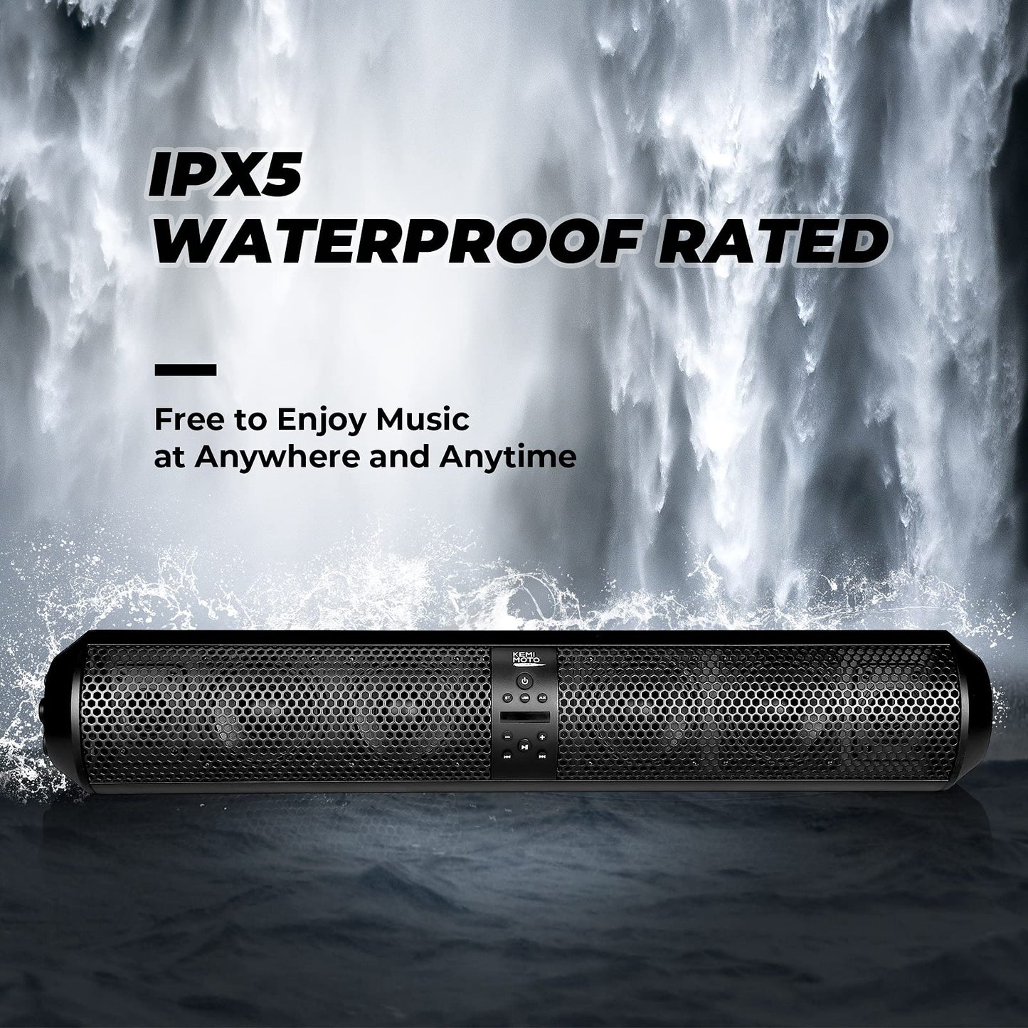Barra de sonido Kemimoto UTV de 28 pulgadas, 2X altavoz de agudos y 4X subwoofer compatible con Bluetooth barra de sonido compatible con Polaris RZR Can-Am X3 Defender CFMOTO para jaula de 1.5 a 2.25