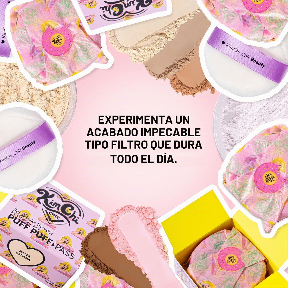 KimChiChic Beauty Puff Pass Set & Hornear Suelto Ajuste en Polvo Maquillaje