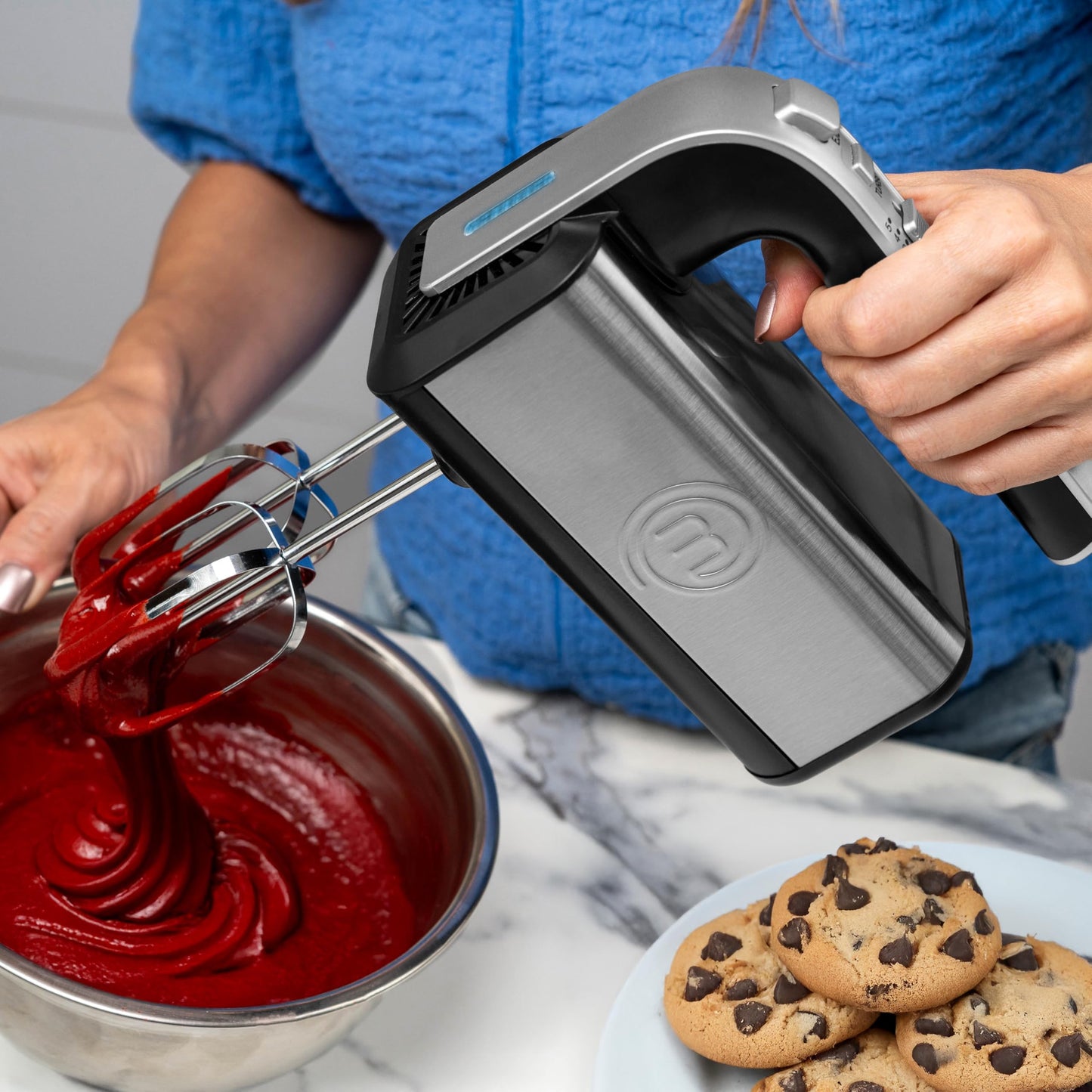 Hukën x MasterChef | Batidora de Mano Mix+ | Eléctrica Multifuncional con Amasadora y Mezcladora Turbo | 5 Velocidades | Con Aspas Intercambiables |