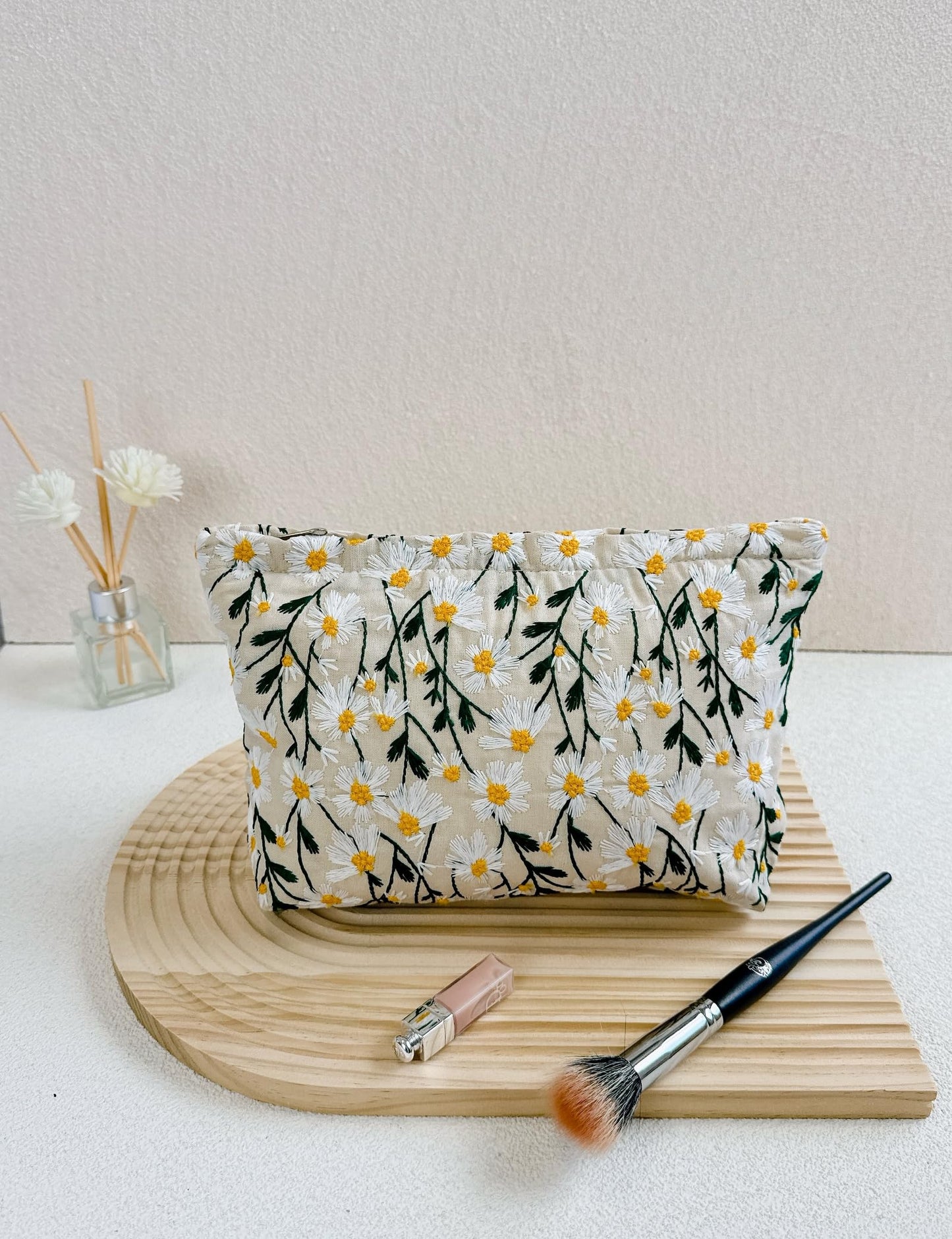 RIKMOXR MAKYE UP BOLSA, Margarita, Bolsa de maquillaje de flores