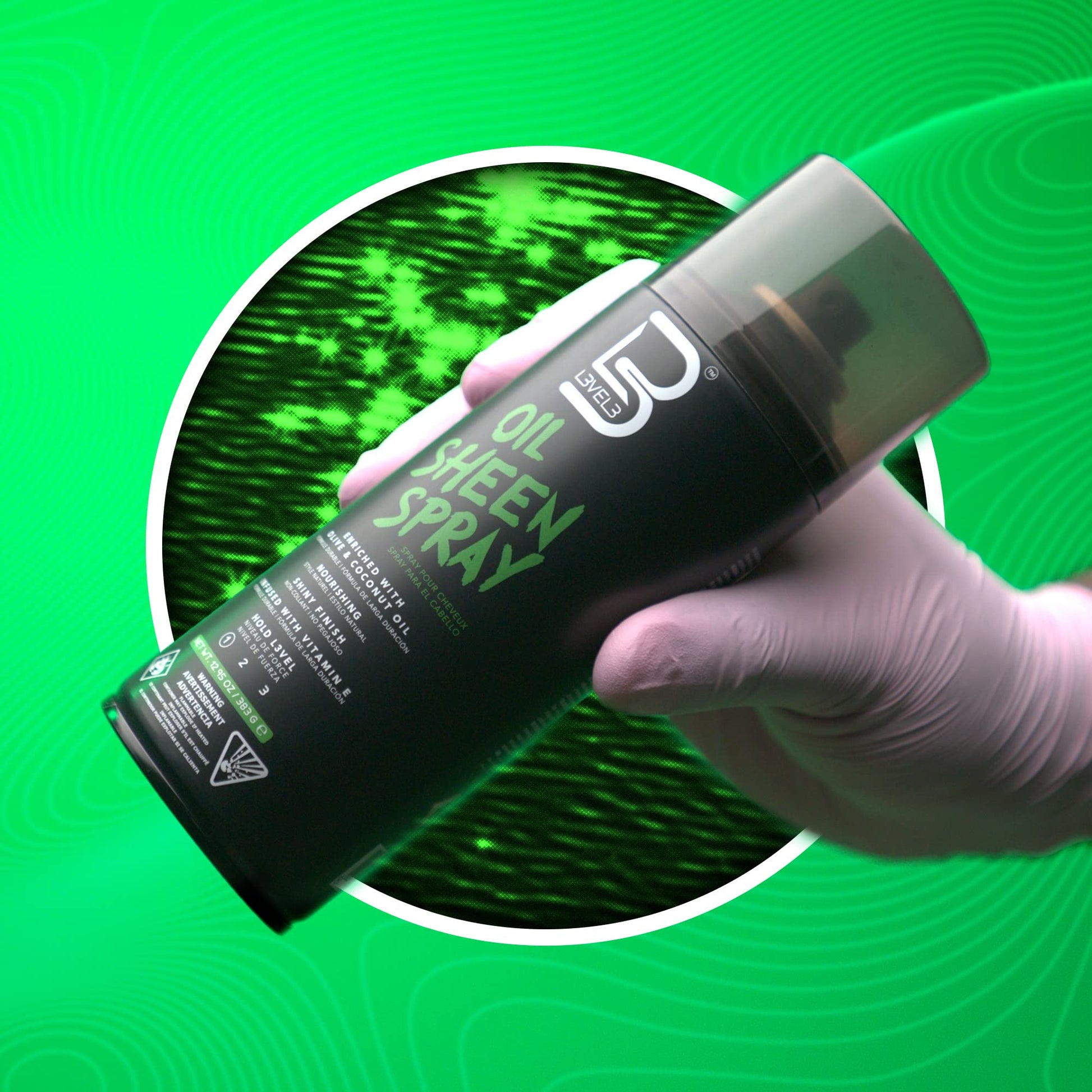 Spray de Brillo para el Cabello L3VEL3 12.95 oz para Hombre