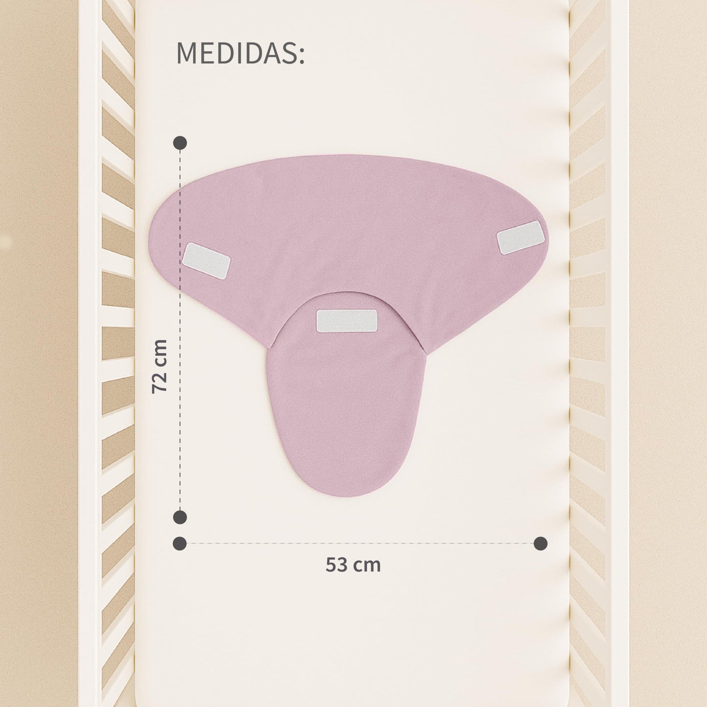 CHIQUI MUNDO Manta Envolvente Ajustable Bebé para Dormir Acogedora Textura Suave 0-6 Meses (Rosa)