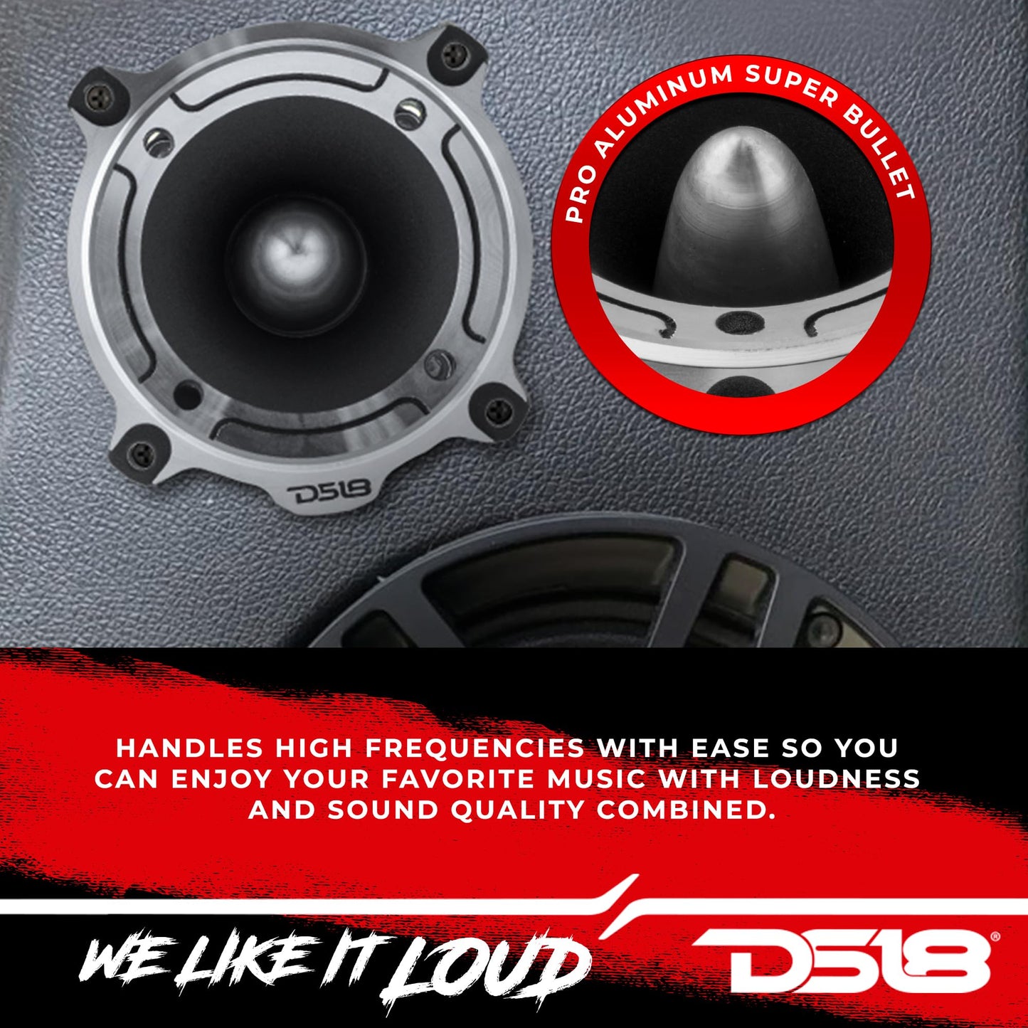 DS18 PRO-TW220 - Tweeter de aluminio superbala de 1" 350W máx. 225W RMS con crossover incorporado (2 altavoces incluidos) (renovado)